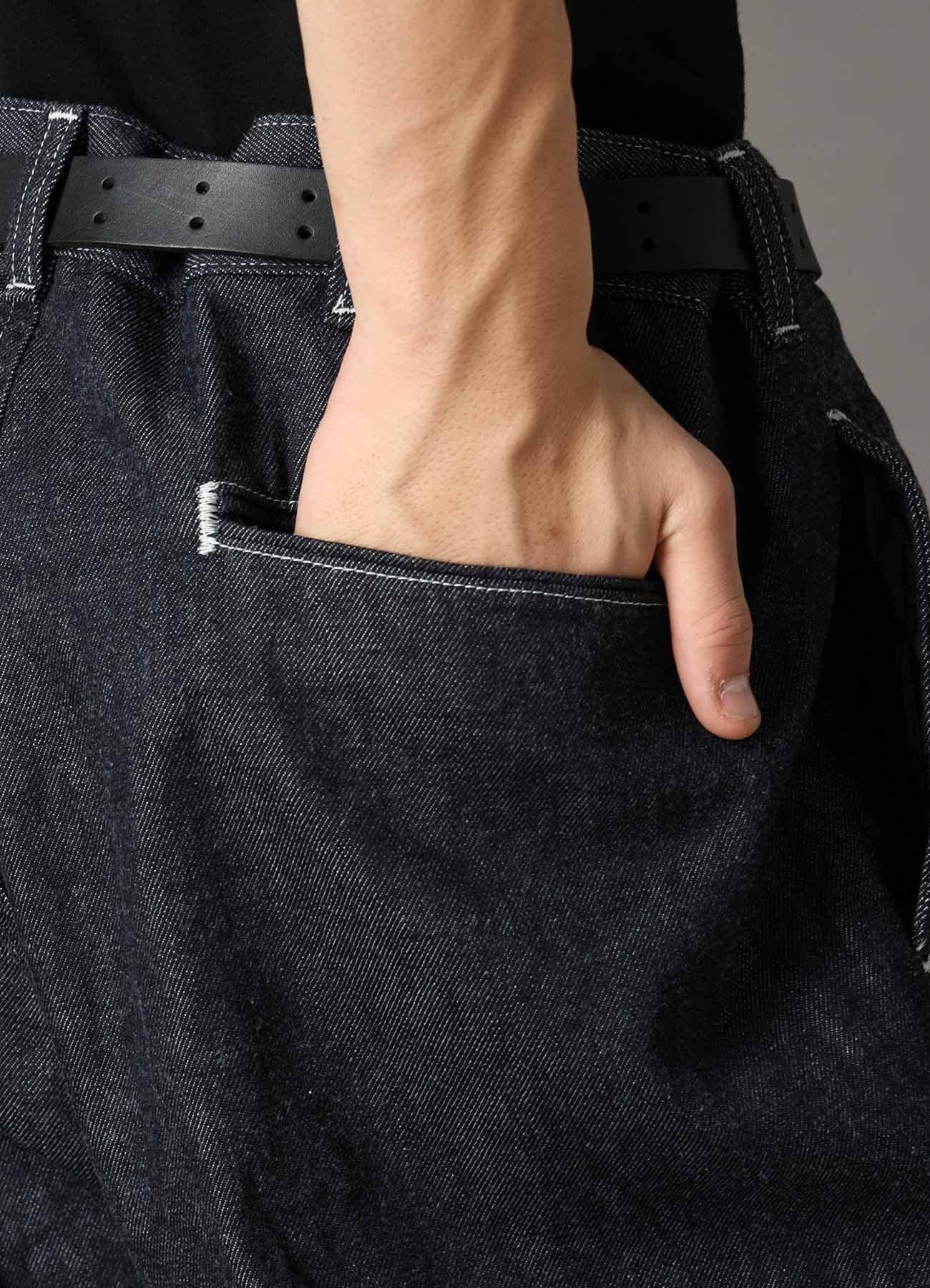 Ground Y×EDWIN 11oz INDIGO DENIM WIDE-TUCK PANTS WITH TAB DETAIL  / ワイドタックデニムパンツ / INDIGO [GX-P02-006-1]