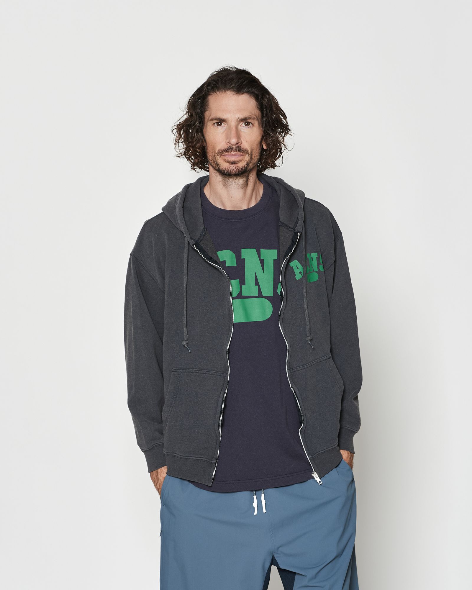 ☆先行予約☆ エイジングカレッジロゴ スウェットジップフーディー / パーカー / Aging College Logo Zip Up Hooded Sweatshirt / NAVY【HJ2601】
