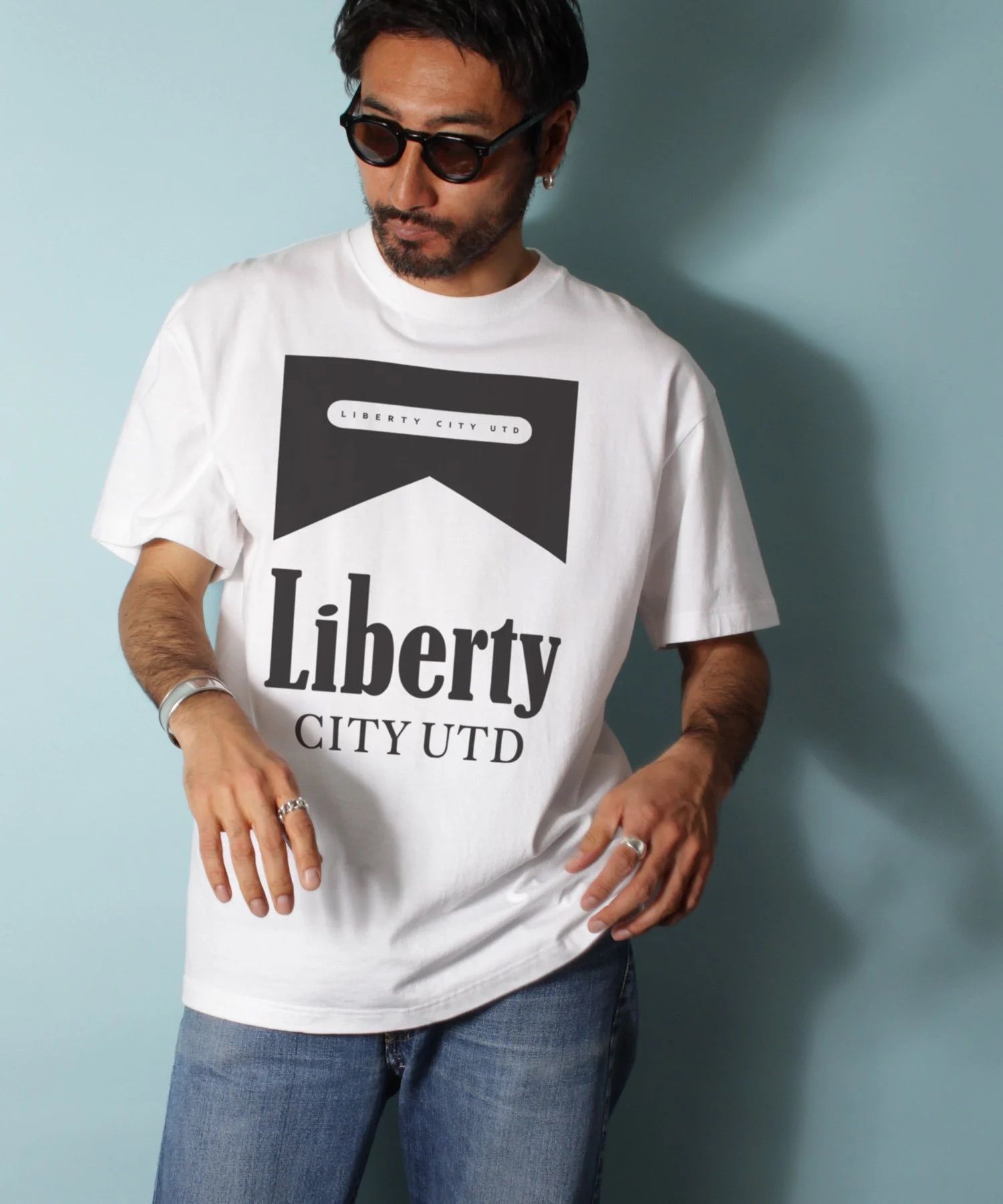 [THE CIGARETTES] Tシャツ / WHITE BLACK [241706MB]
