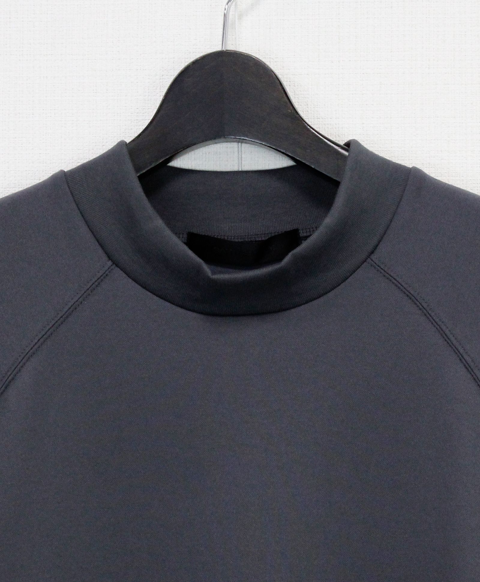 ICE PACK NYLON リバーニット モックネックラグランTee  / チャコールグレー [76006]