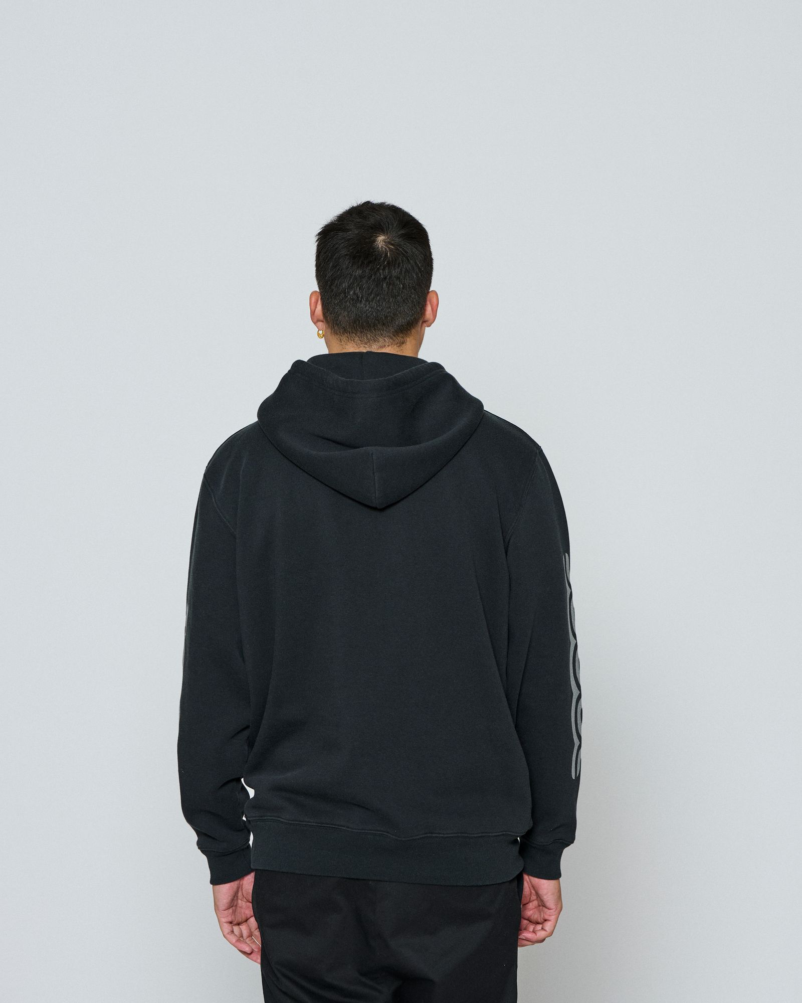 ☆先行予約☆ muta MARINE × ACANTHUS /アームプリントフーディー /パーカー / Arm Print Hooded Sweatshirt / BLACK 【MA2657】