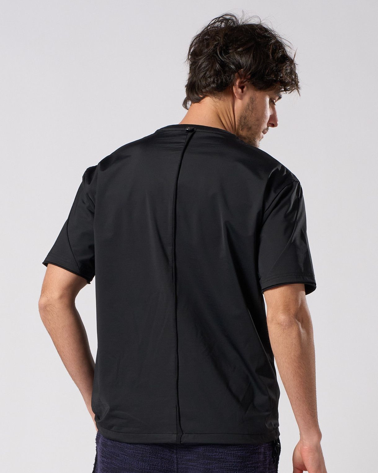 ☆先行予約☆ レザーポケット S/S  Tシャツ /  drawstring leather pocket S/S / BLACK [7132 ny58i]