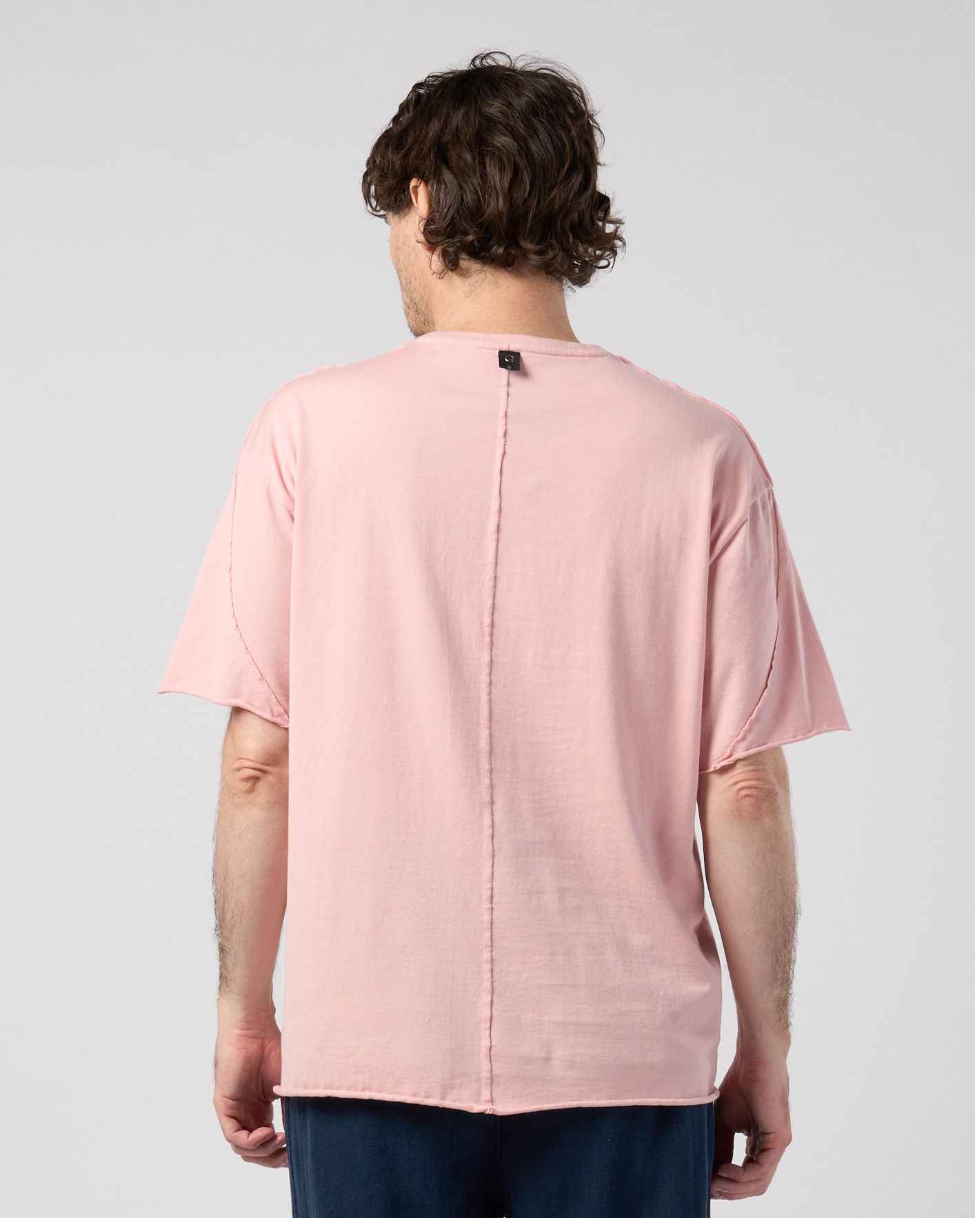 ☆先行予約☆ wjk  / ペーパープリント加工カットオフ半袖Tシャツ / paper print dust cut-off S/S / pink 【7153 lj93k】