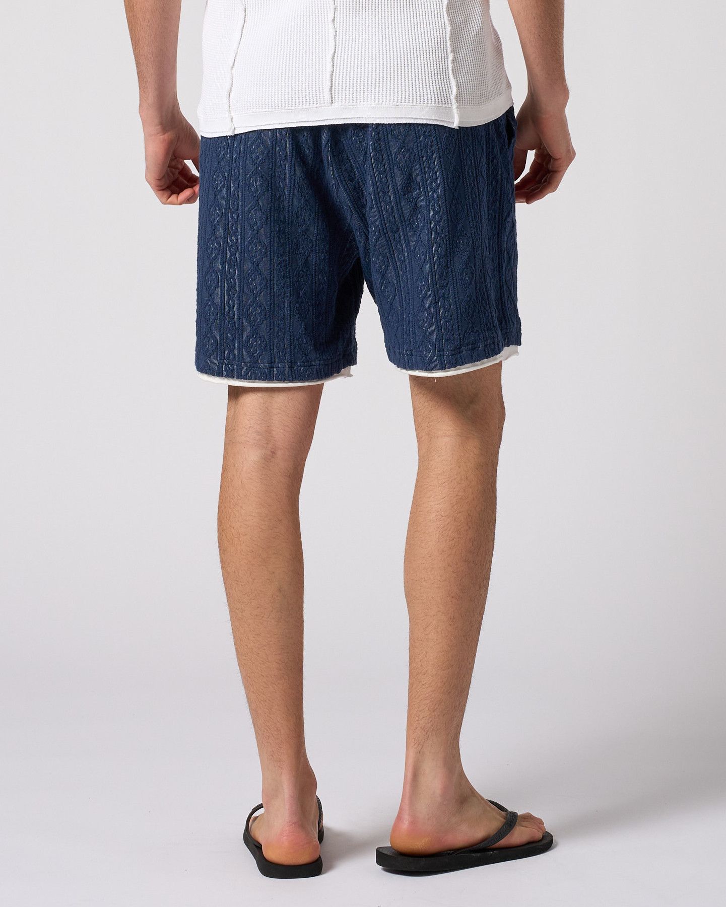 ☆先行予約☆ ジャガードサマーニットショーツ /  jacquard summer knit shorts / NAVY [5401 kc01i]
