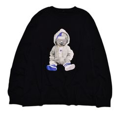 プリントロンT SWALLOW HOODIE BABY LONG T-SHIRT BLACK【CRYSTAL】 / [SLLT022]