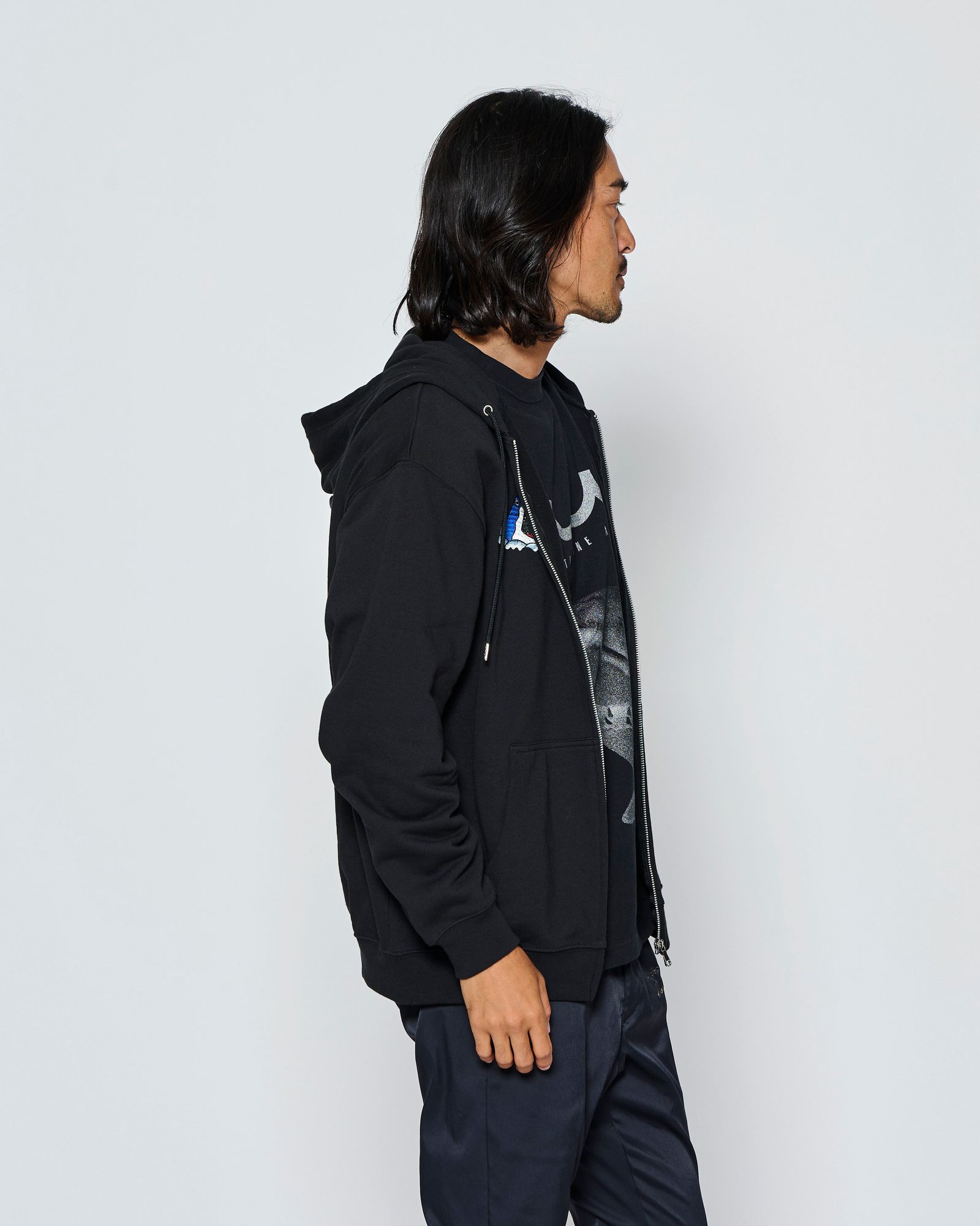 ☆先行予約☆muta MARINE × ACANTHUS  / スーベニアジップアップスウェットフーディー / ジップパーカー /  Souvenir Zip-up Hooded Sweatshirt / BLACK【MA2712】