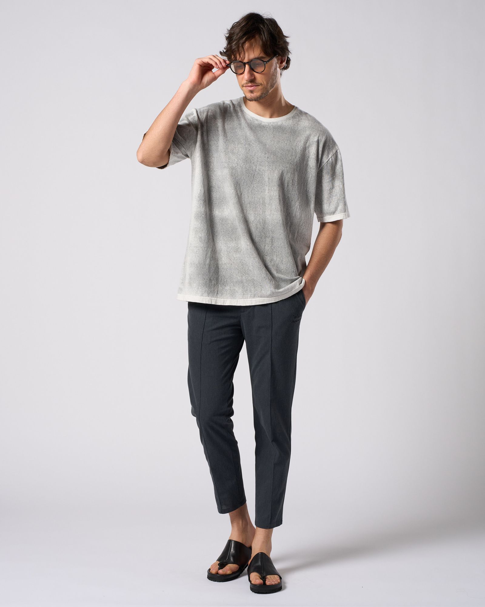 ☆先行予約☆ スプレー加工カットソー /  back-spray dye S/S / FADE SUMI [7135 cj75i]