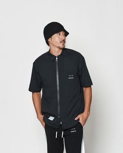 ☆先行予約☆muta MARINE × ACANTHUS  /Dot Air®ジップアップショートスリーブシャツ / Dot Air® Zip Up S/S Shirt / BLACK【MA2604】
