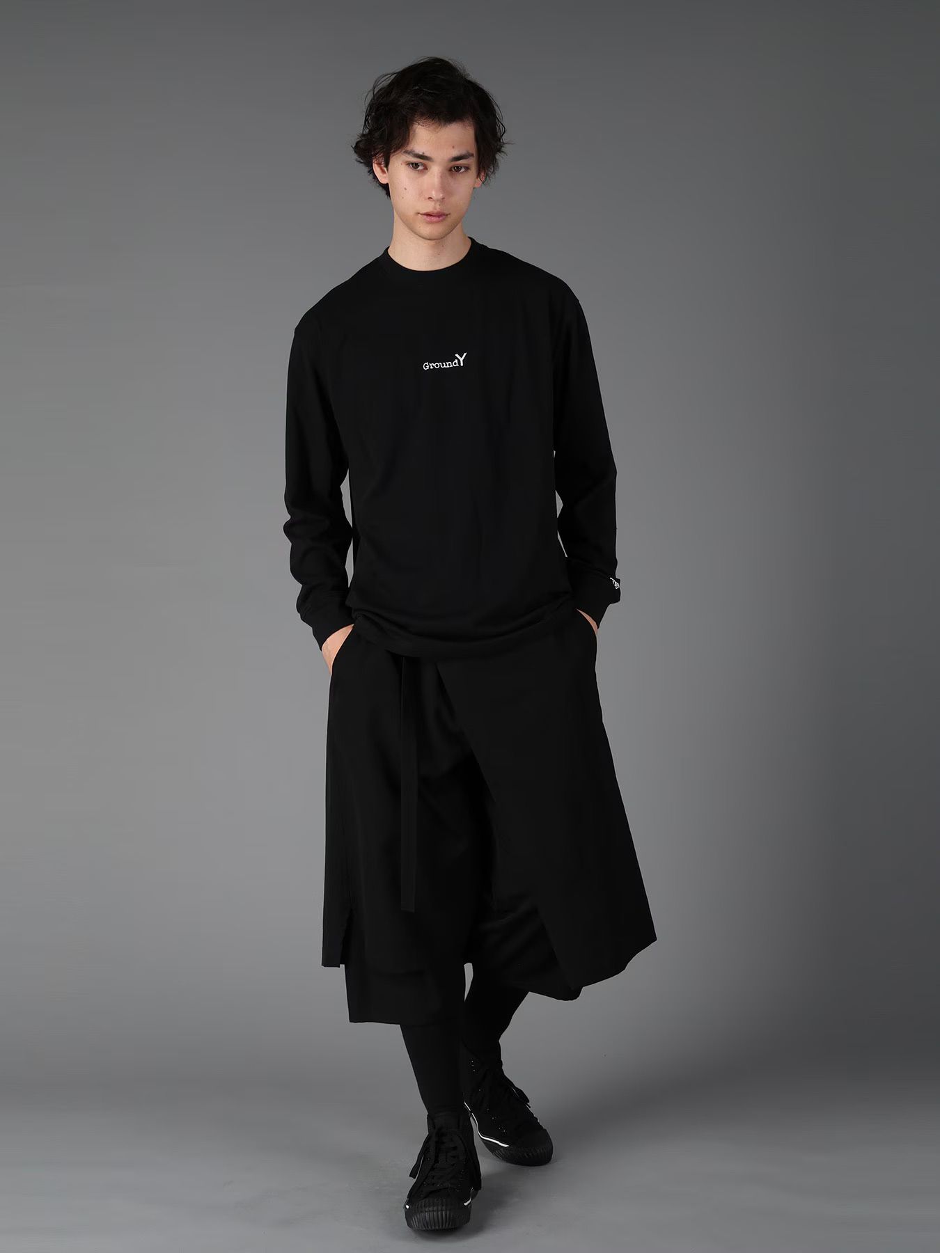 Ground Y × NEW ERA LONG SLEEVE T / BLACK [GW-T50-091-1]