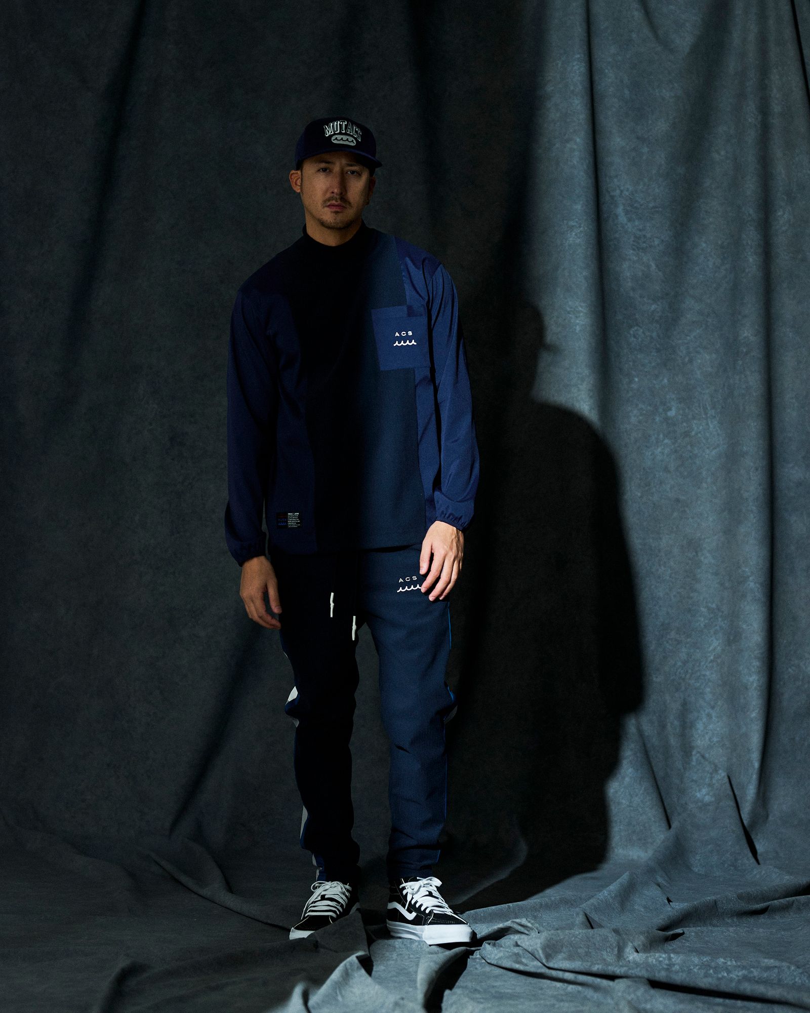 muta MARINE × ACANTHUS / モックネックロングスリーブトップ / Split Mockneck L/S Top / NAVY 【MA2658】