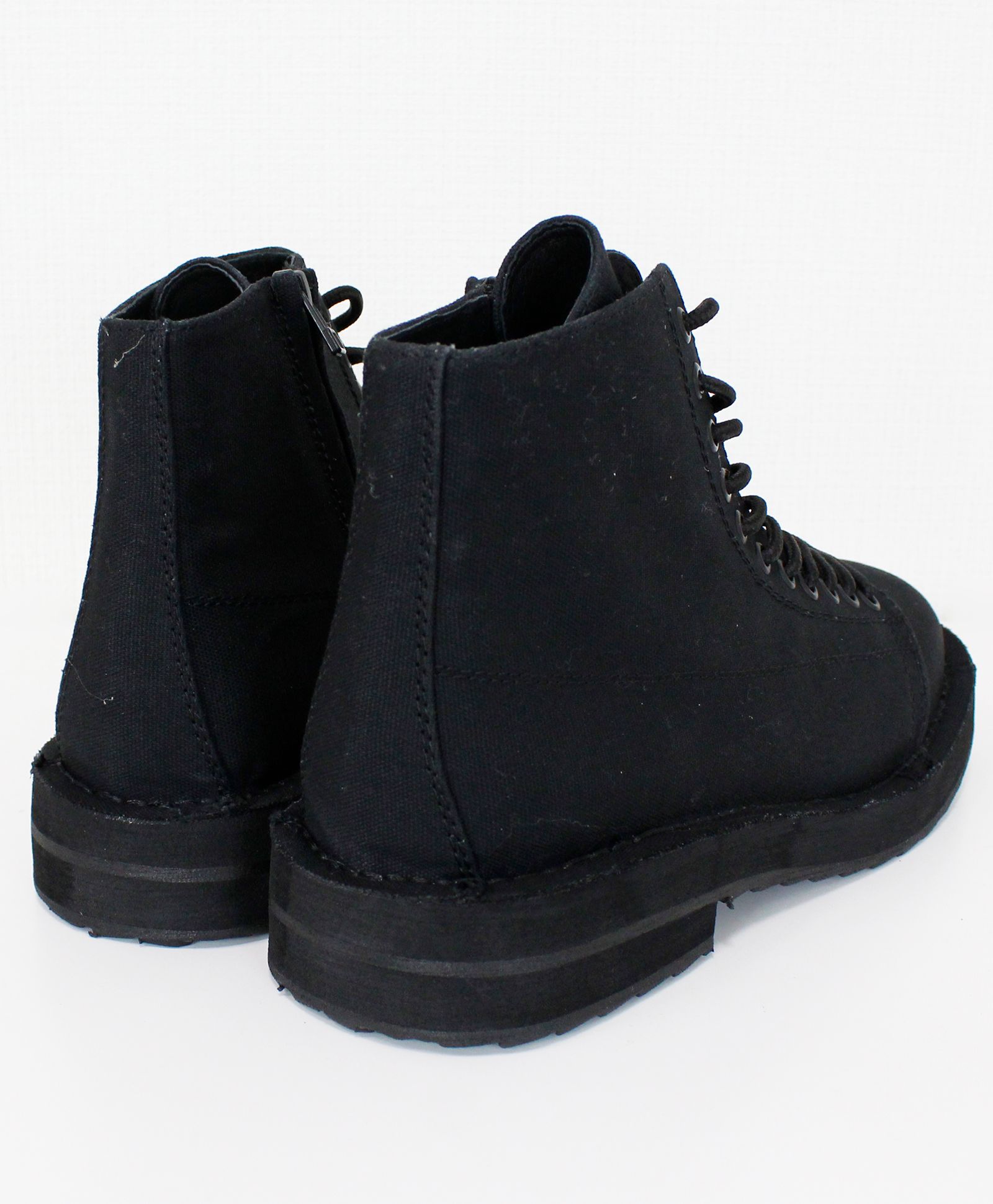 COTTON CANVAS LACE-UP BIKER BOOTS / コットンキャンバス レースアップ バイカーブーツ / BLACK [GA-E01-060-1]