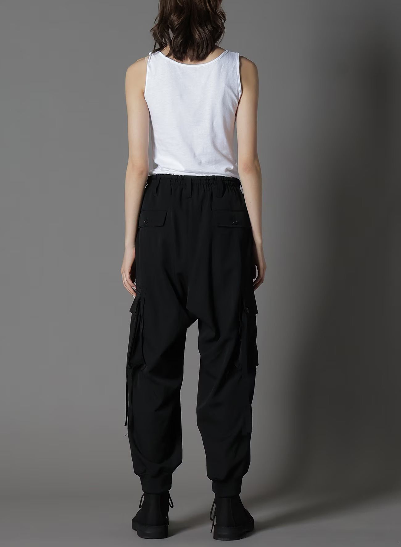 Y-3 19AW ウールブレンドカーゴパンツ BLACK/L Y-3 ワイスリー ウールブレンド ポケットデザイン ルーズ カーゴ