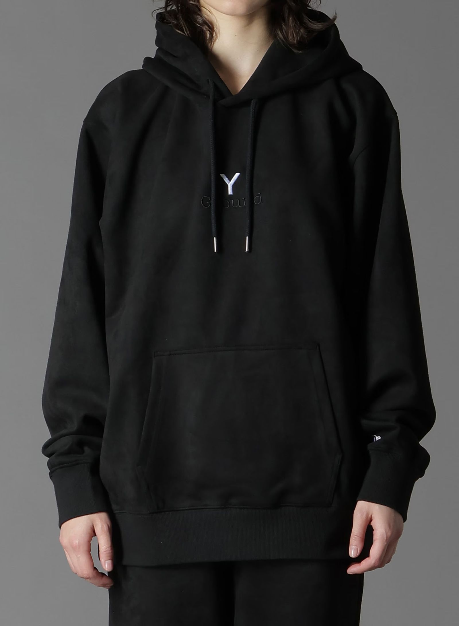 Ground Y × NEW ERA SUEDE HOODIE / BLACK [GW-T51-991-1]