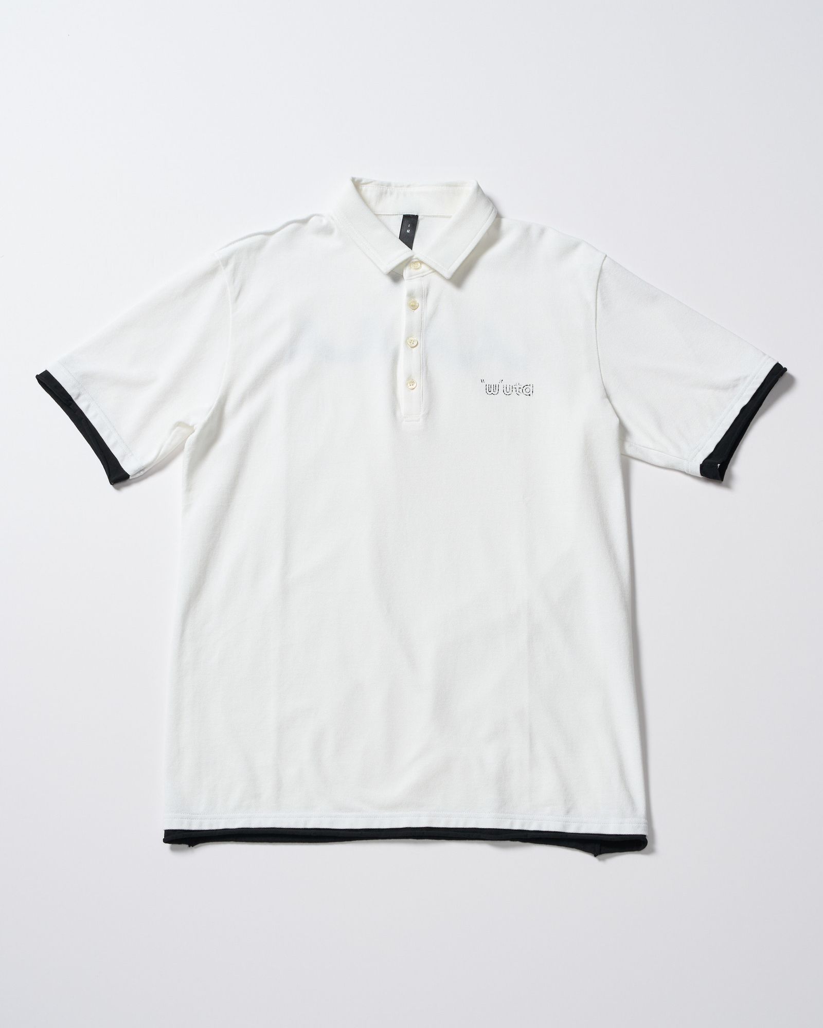 ☆先行予約☆ muta × wjk  / カットオフ ポロシャツ / cut-off polo S/S(printed)T / WHITE [705 mw04i]