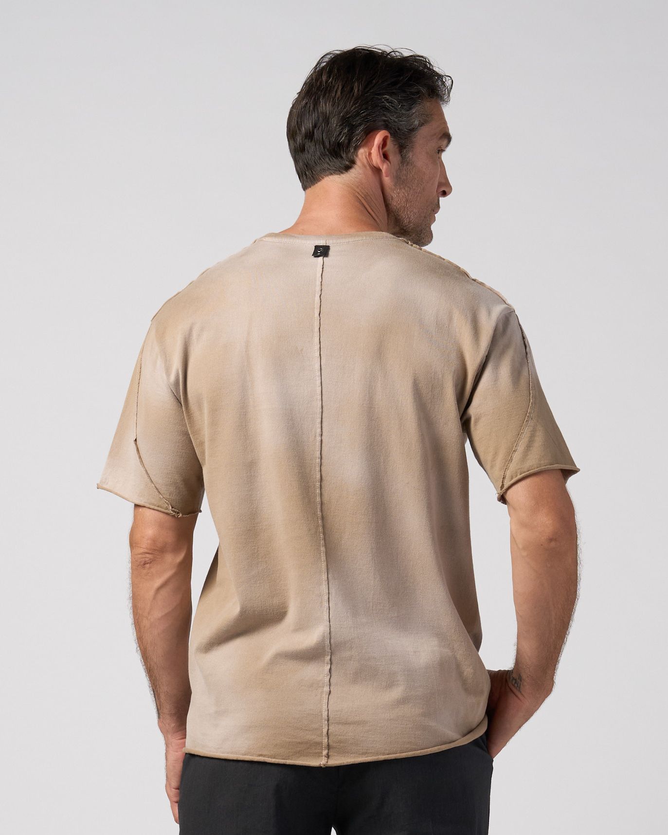 ☆先行予約☆ wjk  / フェードカットオフ半袖Tシャツ / fade cut-off S/S / fade beige 【7154 lj93k】