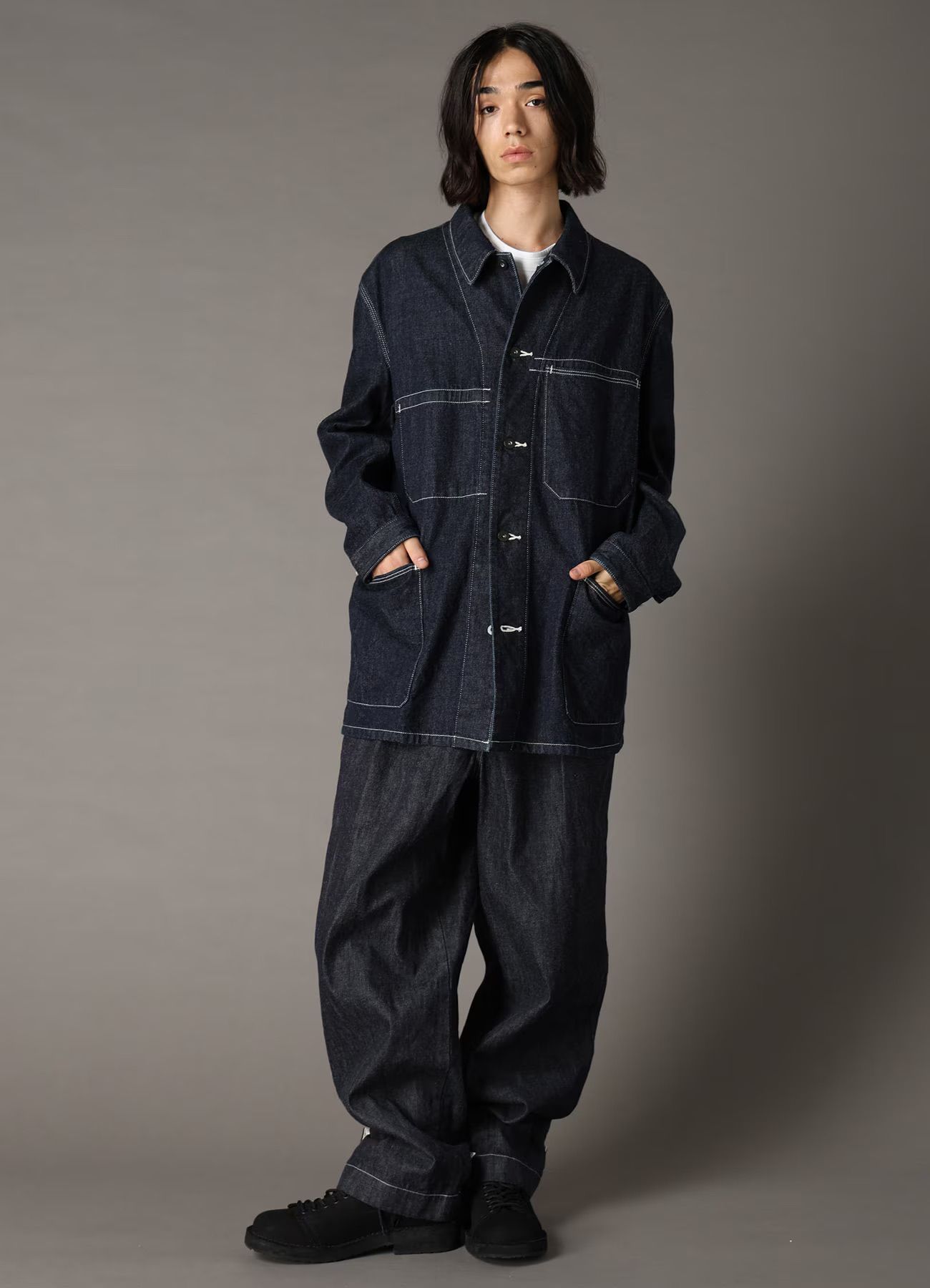 Ground Y×EDWIN 11oz INDIGO DENIM WIDE-TUCK PANTS WITH TAB DETAIL  / ワイドタックデニムパンツ / INDIGO [GX-P02-006-1]