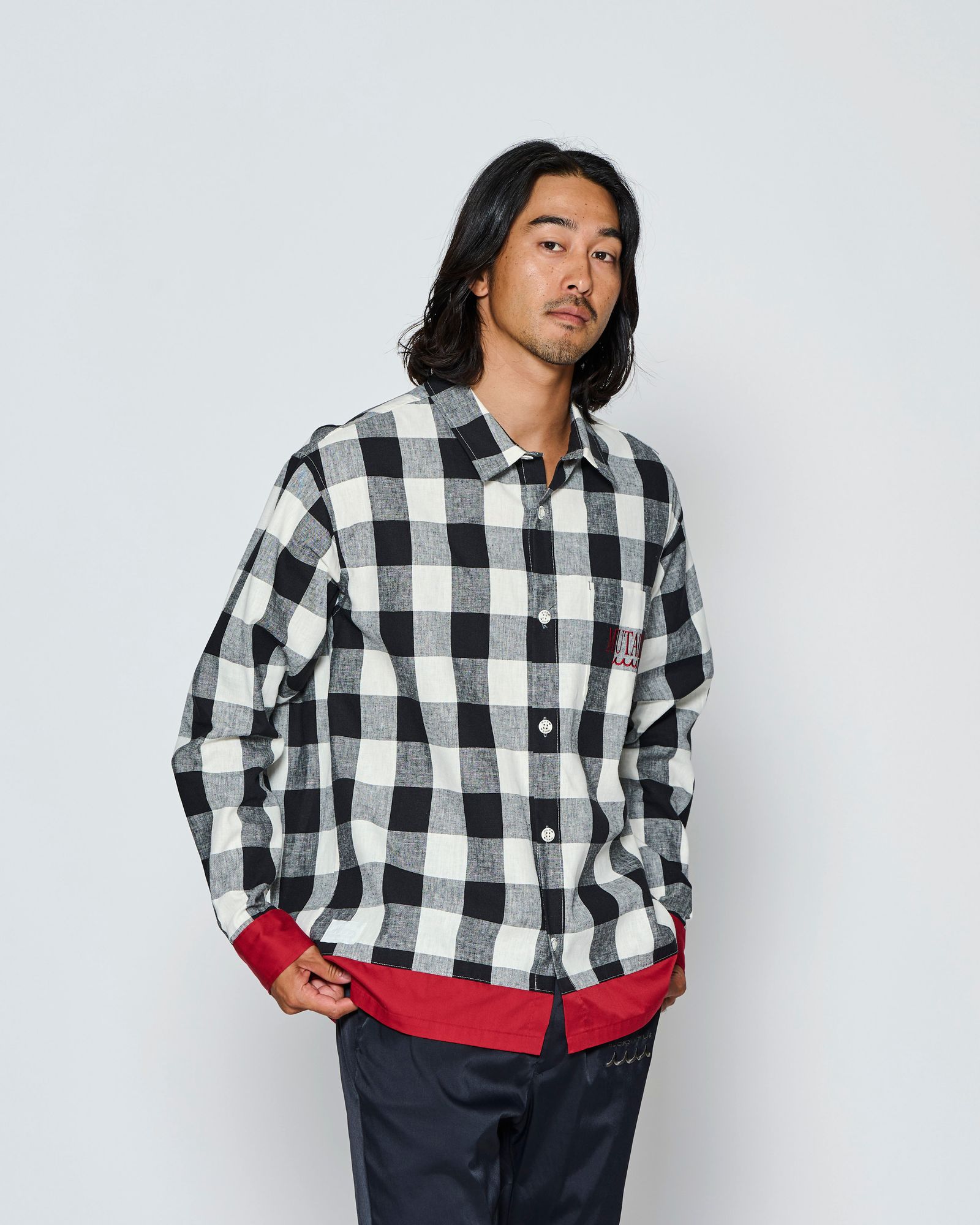 ☆先行予約☆muta MARINE × ACANTHUS  / 配色切替シャツ /  Color Switching Shirt / RED【MA2708】
