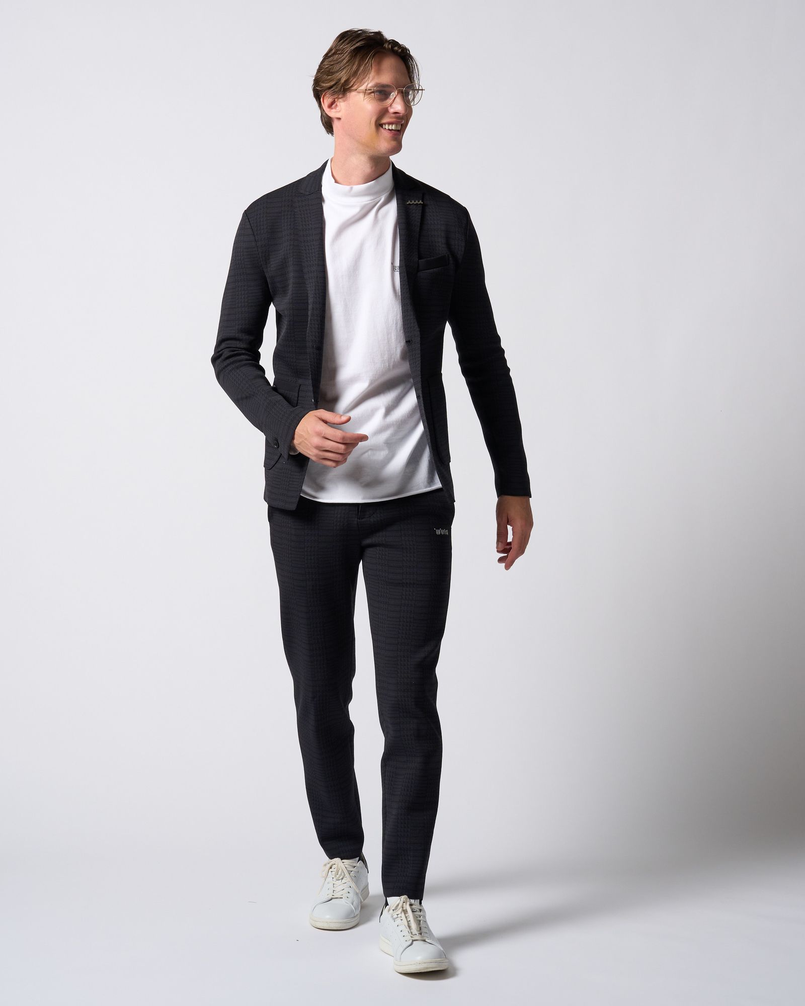 ☆先行予約☆ muta × wjk  / ニットジャケット / function knit jacket (jacquard check) / BLACK CHECK [207 mw08j]