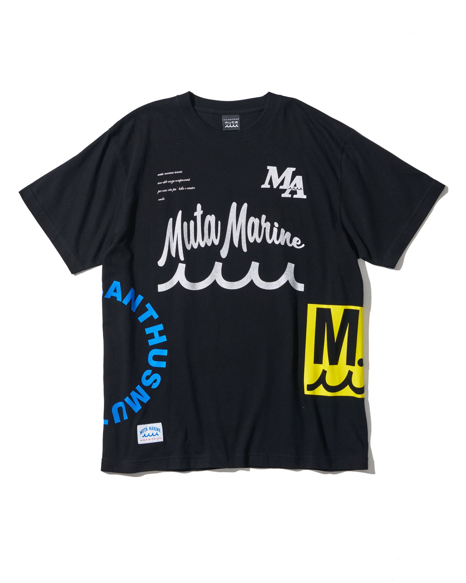 ☆先行予約☆muta MARINE × ACANTHUS  / テストプリントTシャツ  /  Test Print Tee / BLACK【MA2612】