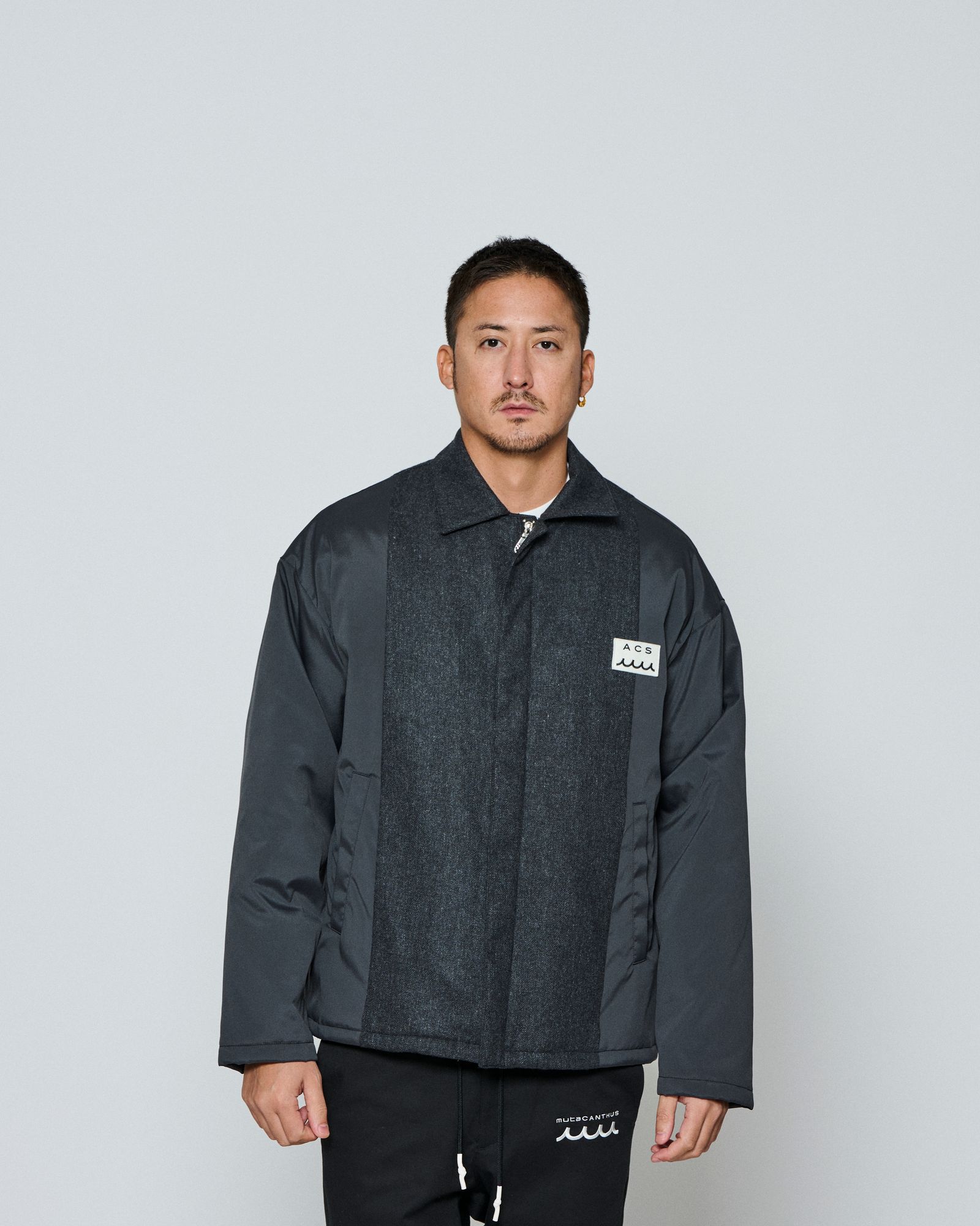 ☆先行予約☆ muta MARINE × ACANTHUS / コーチジャケット / Split Coach Jacket / CHARCOAL 【MA2651】