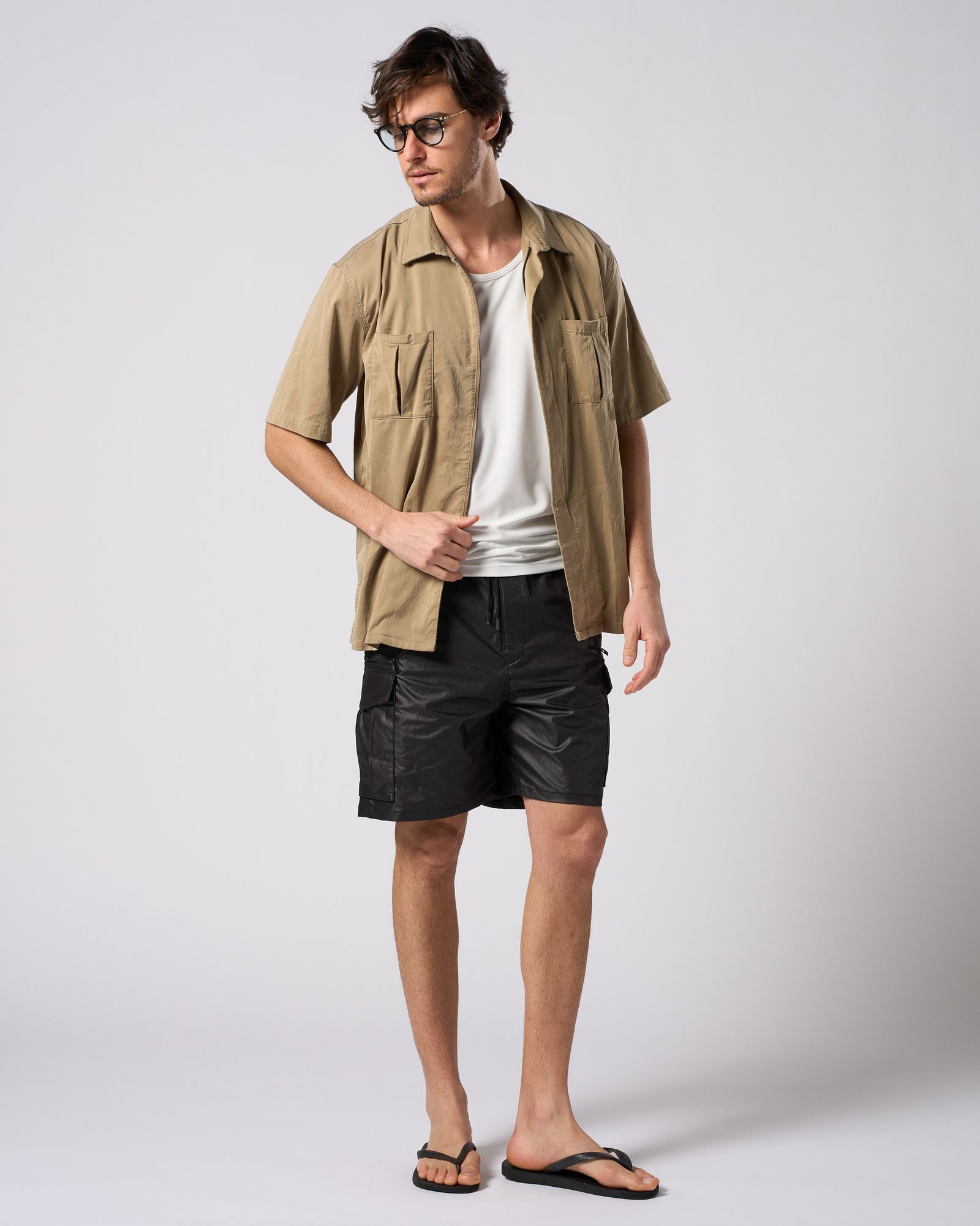 ☆先行予約☆ カーゴショーツ / solid cargo shorts / BLACK [5220 pe52i]