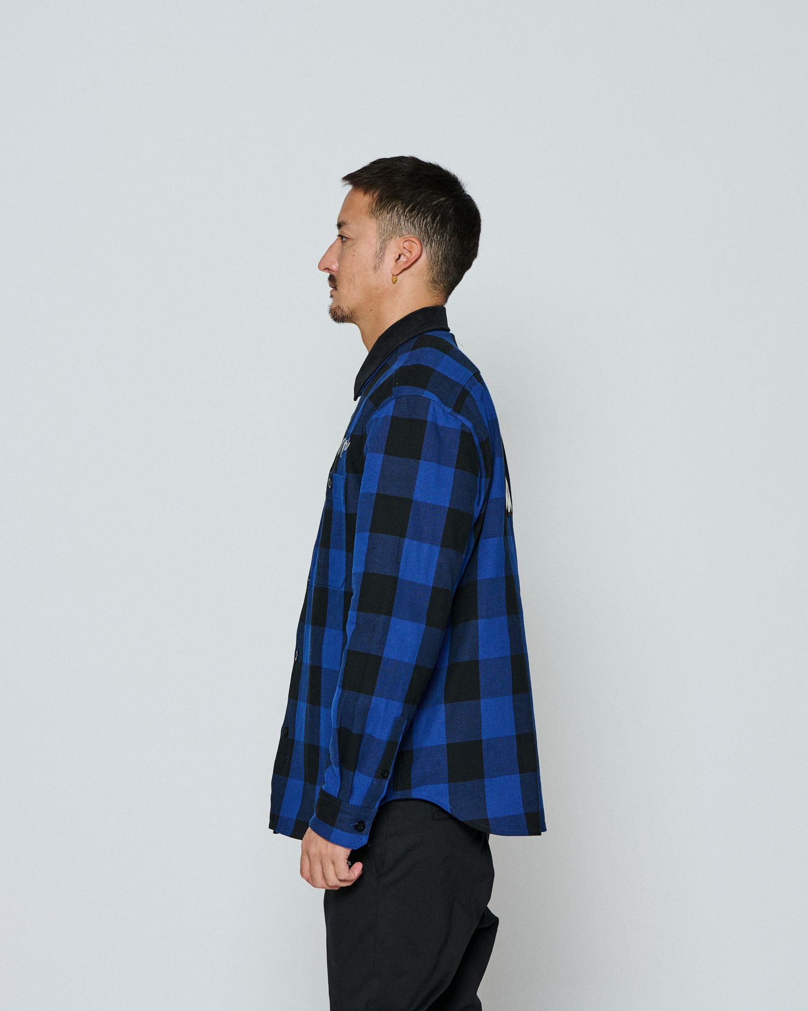 ☆先行予約☆ muta MARINE × ACANTHUS / チェックシャツ / Check Shirts / BLUE CHECK 【MA2668】