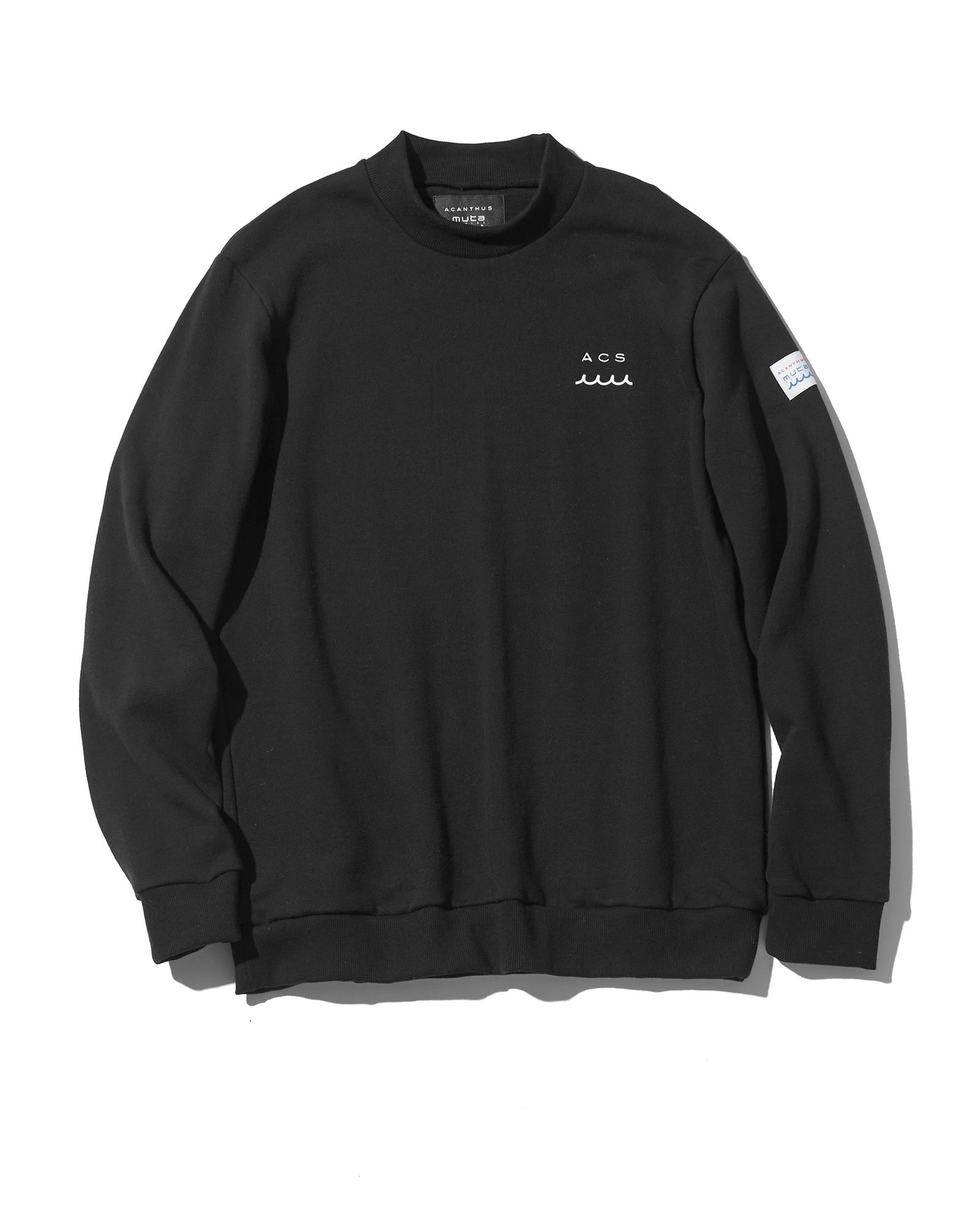☆先行予約販売2025年9月下旬～10月下旬頃入荷予定☆ ACANTHUS × muta MARINE / muta Mockneck Sweatshirts / スウェット / BLACK 【MA2535】
