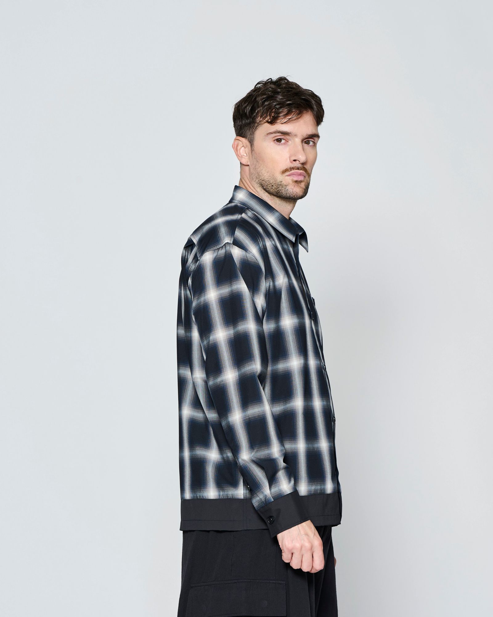 ☆先行予約☆ カラースイッチ チェックシャツ  /  Color Switching Check Shirt / BLACK CHECK 【SH2701】