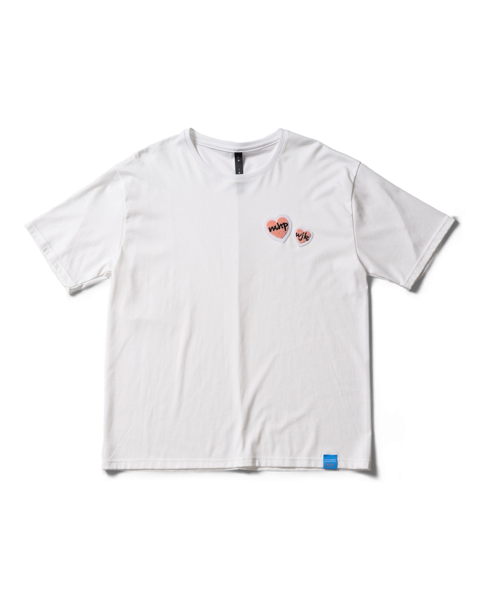 ☆先行予約☆Maison Honoré Paris× wjk  / 2ハートパッチクールタッチ半袖Tシャツ / 2-heart patch cool touch S/S / white×pink 【712 hw02k】