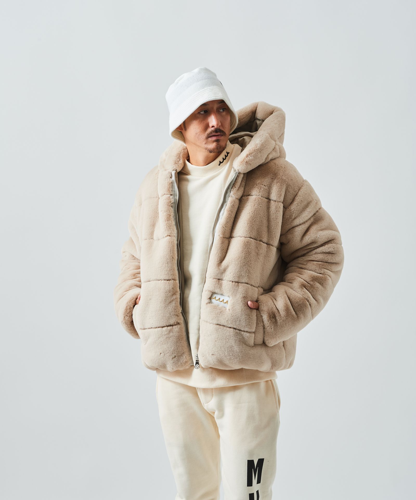 ACANTHUS - ACANTHUS x muta MARINE / muta Faux Fur Hooded Jacket