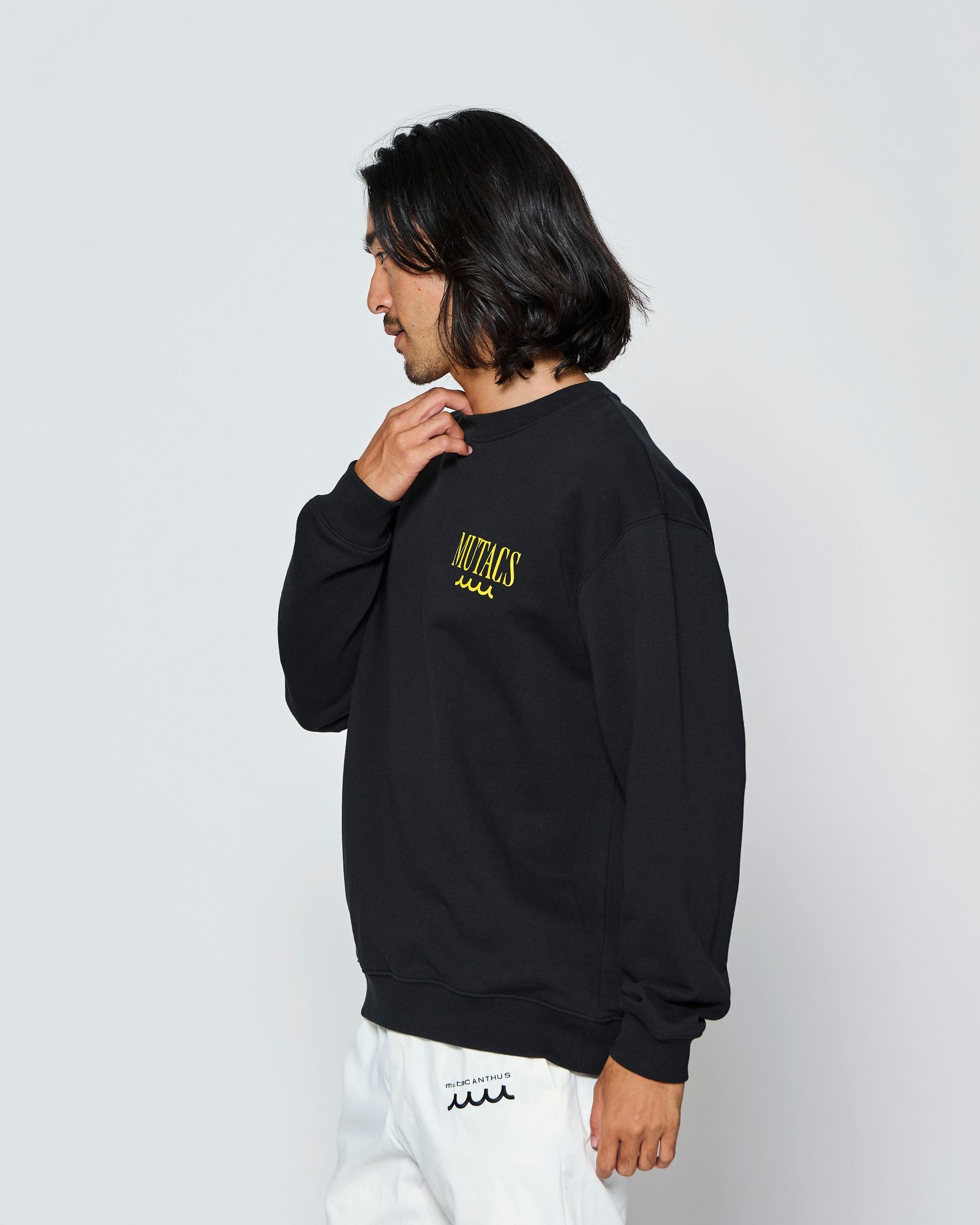 ☆先行予約☆muta MARINE × ACANTHUS  / サーフマンクルーネックスウェット / トレーナー /  Surf Man Crewneck / BLACK【MA2713】