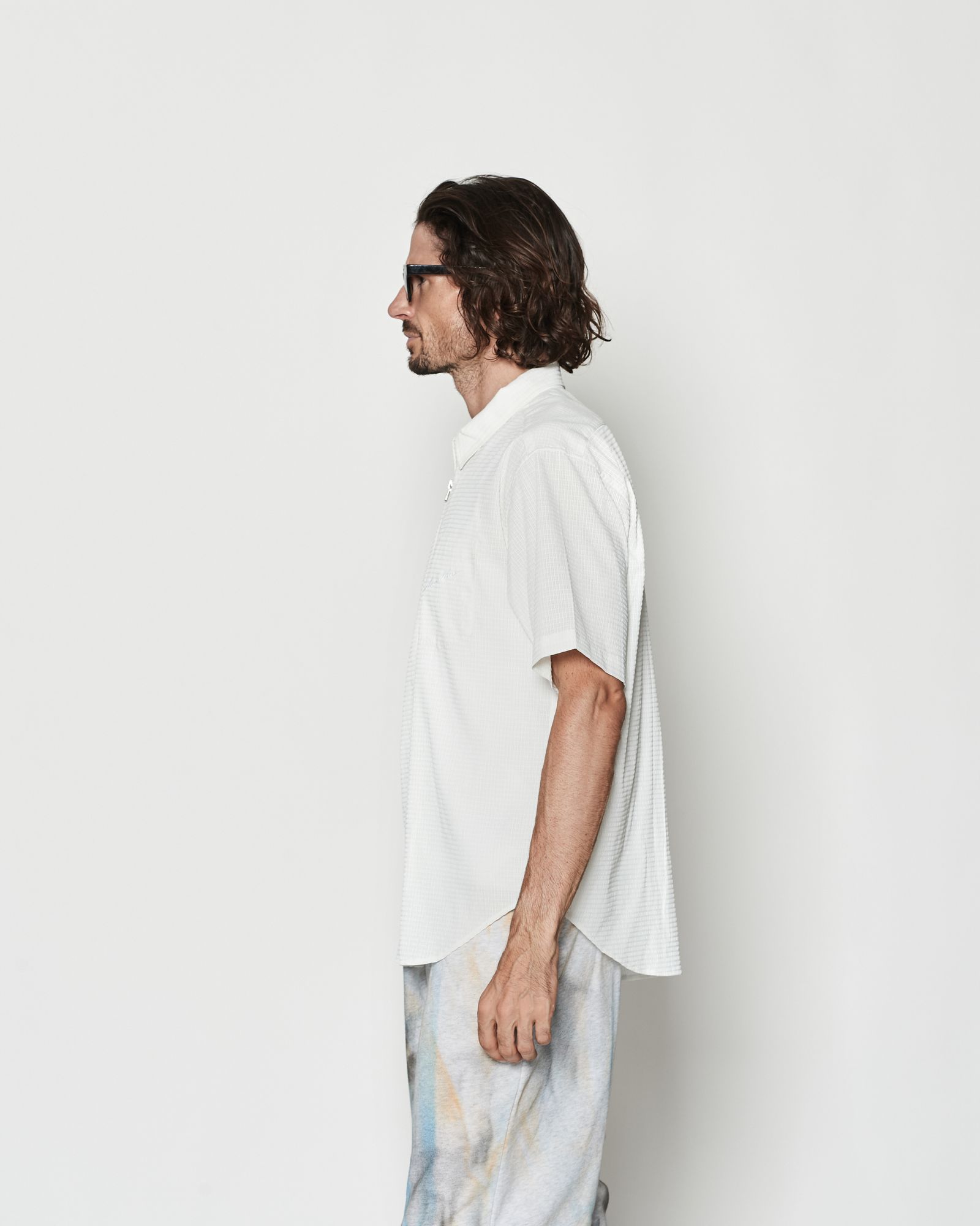☆先行予約☆ Dot Air®ジップアップショートスリーブシャツ / Dot Air® Zip Up S/S Shirt / WHITE【SH2601】