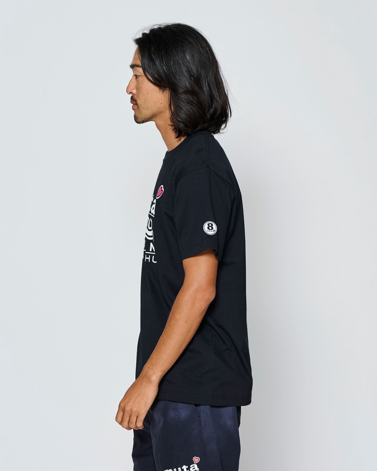 ☆先行予約☆muta MARINE × ACANTHUS  / Wネームロゴ半袖Tシャツ /  W-name logo S/S tee / BLACK【MA2728】