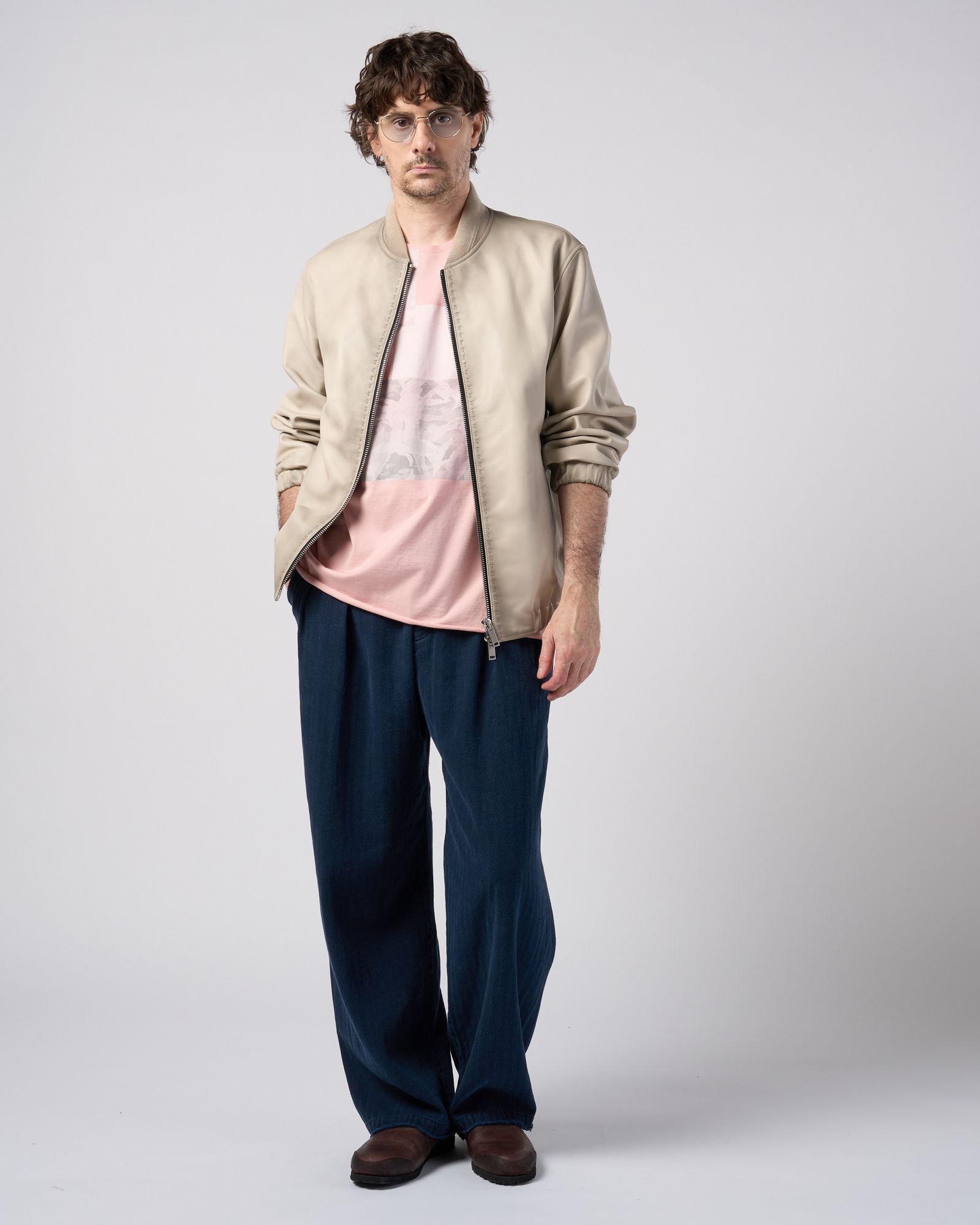 ☆先行予約☆ wjk  / ペーパープリント加工カットオフ半袖Tシャツ / paper print dust cut-off S/S / pink 【7153 lj93k】