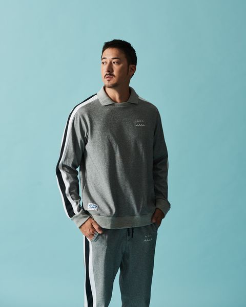 muta MARINE × ACANTHUS  / ポロクルーネックスウェット / Polo Crewneck / GREY 【MA2607】