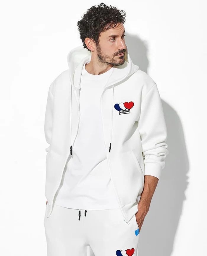 MAISON HONORE - 3ハートパッチダンボールジップパーカー / 3Heart Patch Cardboard Zip Hoodie /  WHITE | femt