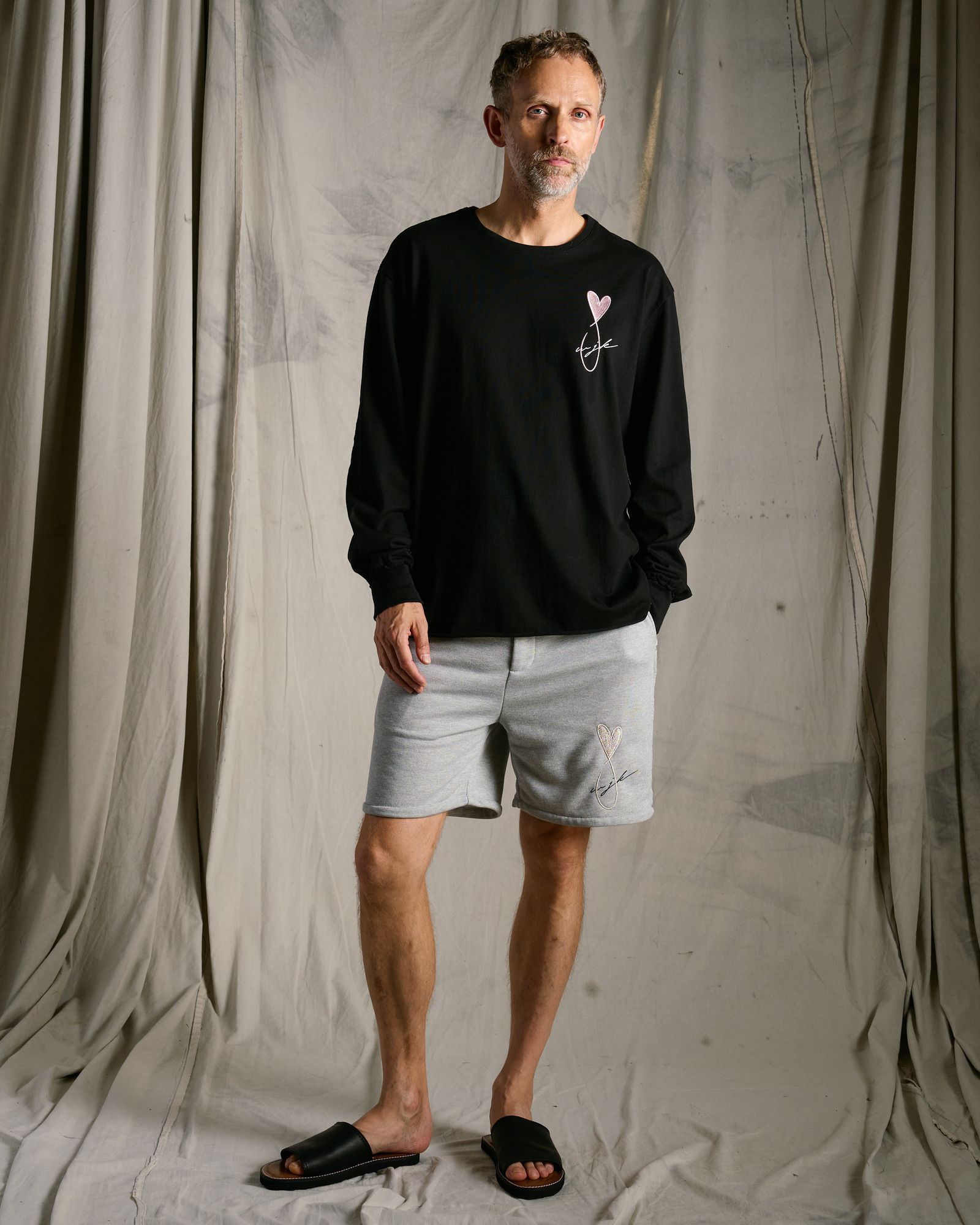 ☆先行予約☆Maison Honoré Paris× wjk  / ハートフィッシュ カットオフ 長袖Tシャツ / heart fish cut-off L/S / black×pink【711 hw01k】