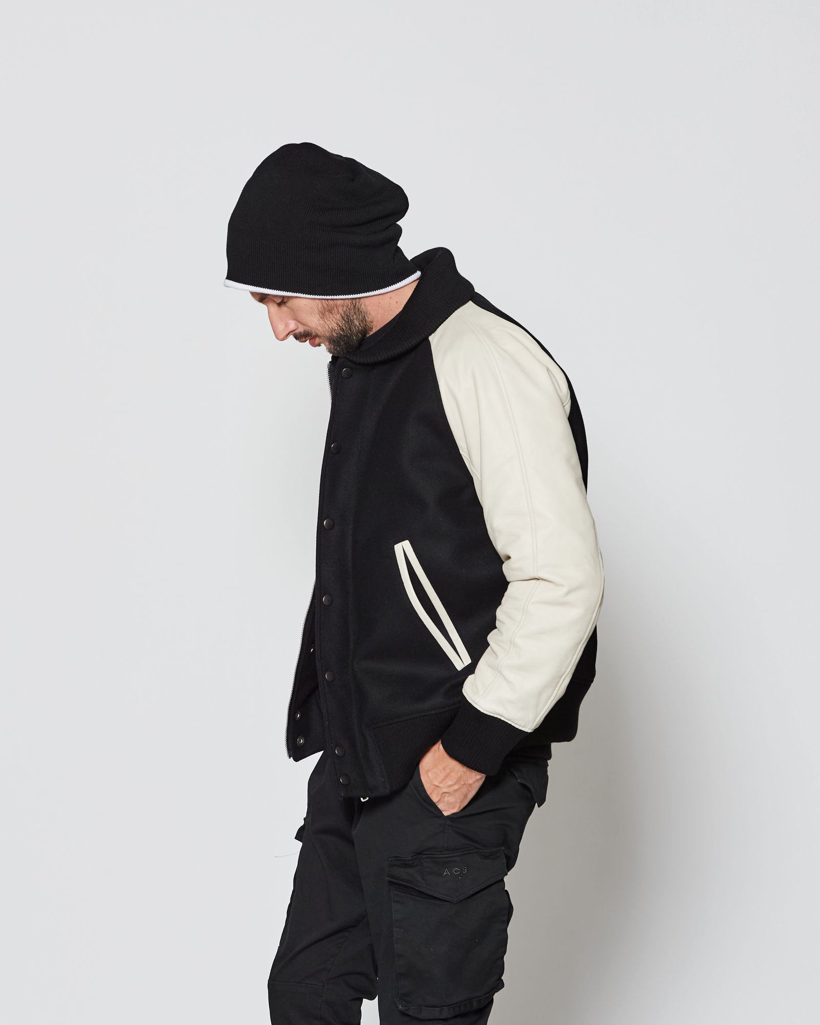 Studium Jacket / スタジアムジャケット / BLACK WHITE 【ST2301】