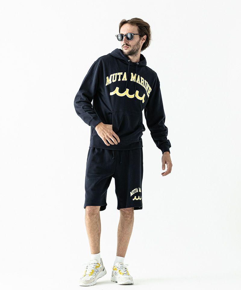 ACANTHUS x muta MARINE / College Logo Hooded Sweatshirt / パーカー / NAVY