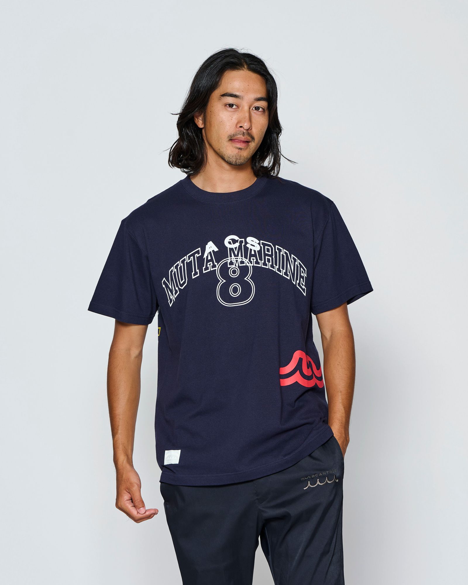 ☆先行予約☆muta MARINE × ACANTHUS  / マルチプリントTシャツ /  Multi Print Tee / NAVY【MA2715】