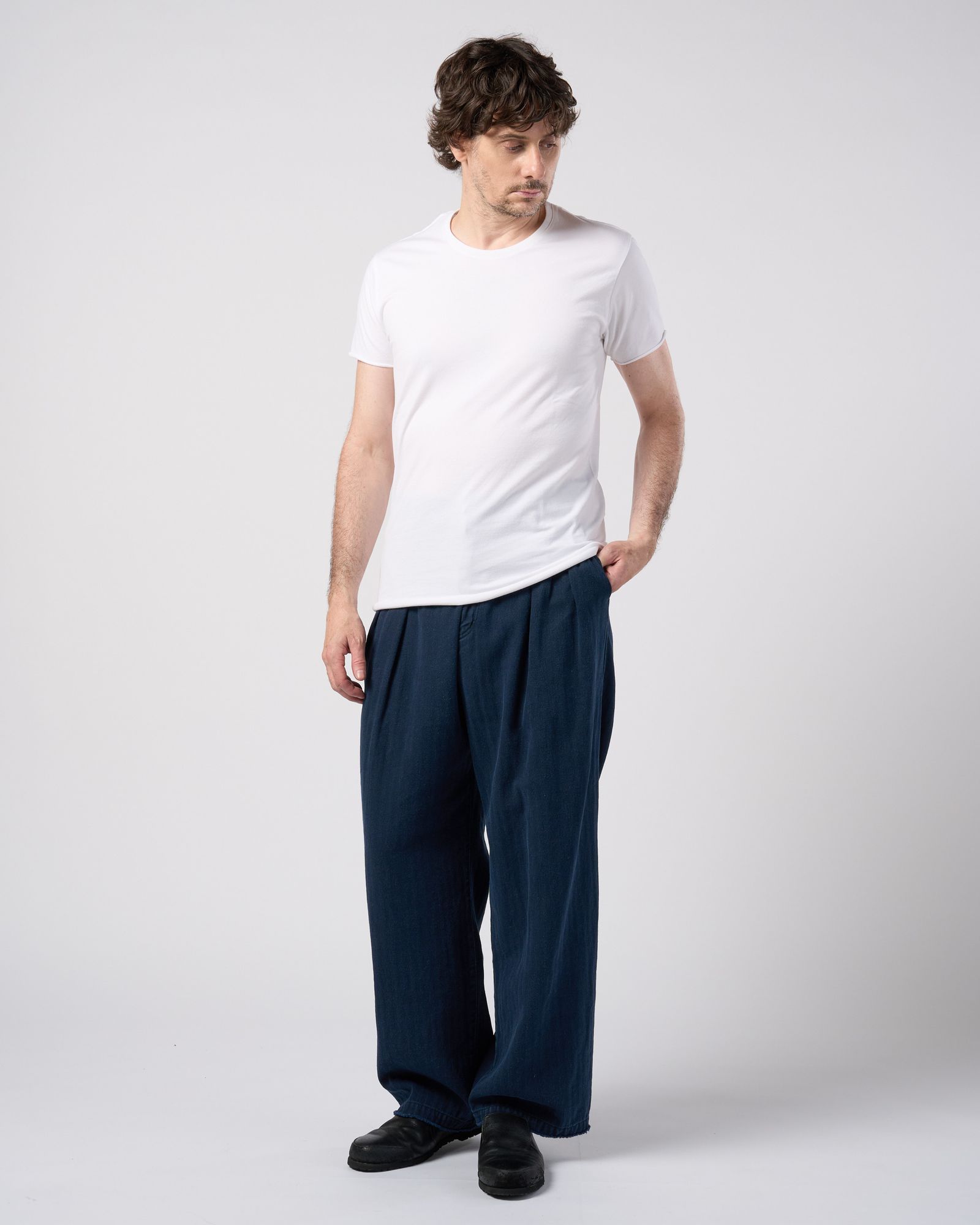 ☆先行予約☆ wjk  / スリムカットオフクルーネック半袖Tシャツ / slim cut-off crew-neck S/S / white【7003 js01k】