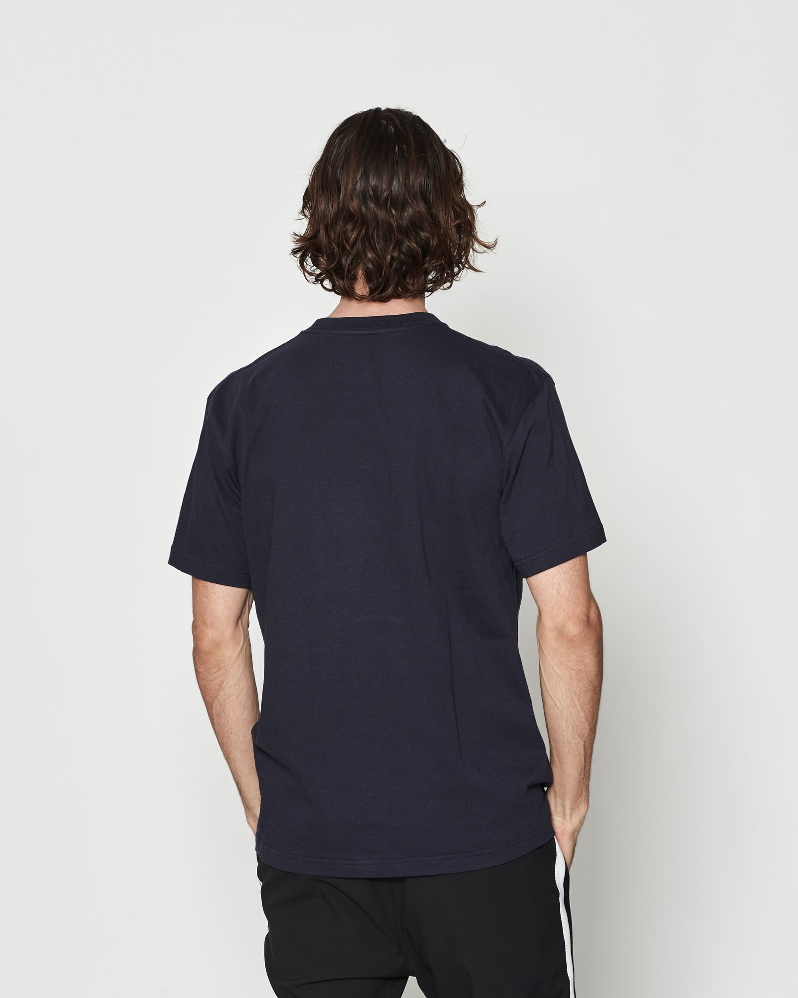 ☆先行予約☆muta MARINE × ACANTHUS  / メッシュトリミングポケットTシャツ  /  Mesh Trimming Pocket Tee / NAVY【MA2615】