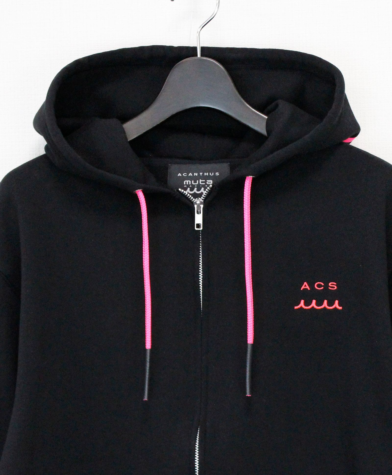 mutaMARINE x ACANTHUS / muta sweet Logo Zip-Up hoodie / ジップパーカー / BLACK【MA2670】