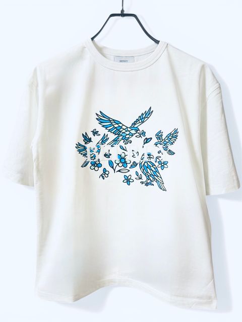 刺繍×Print T-shirt / WHITE [BEF01-HST]