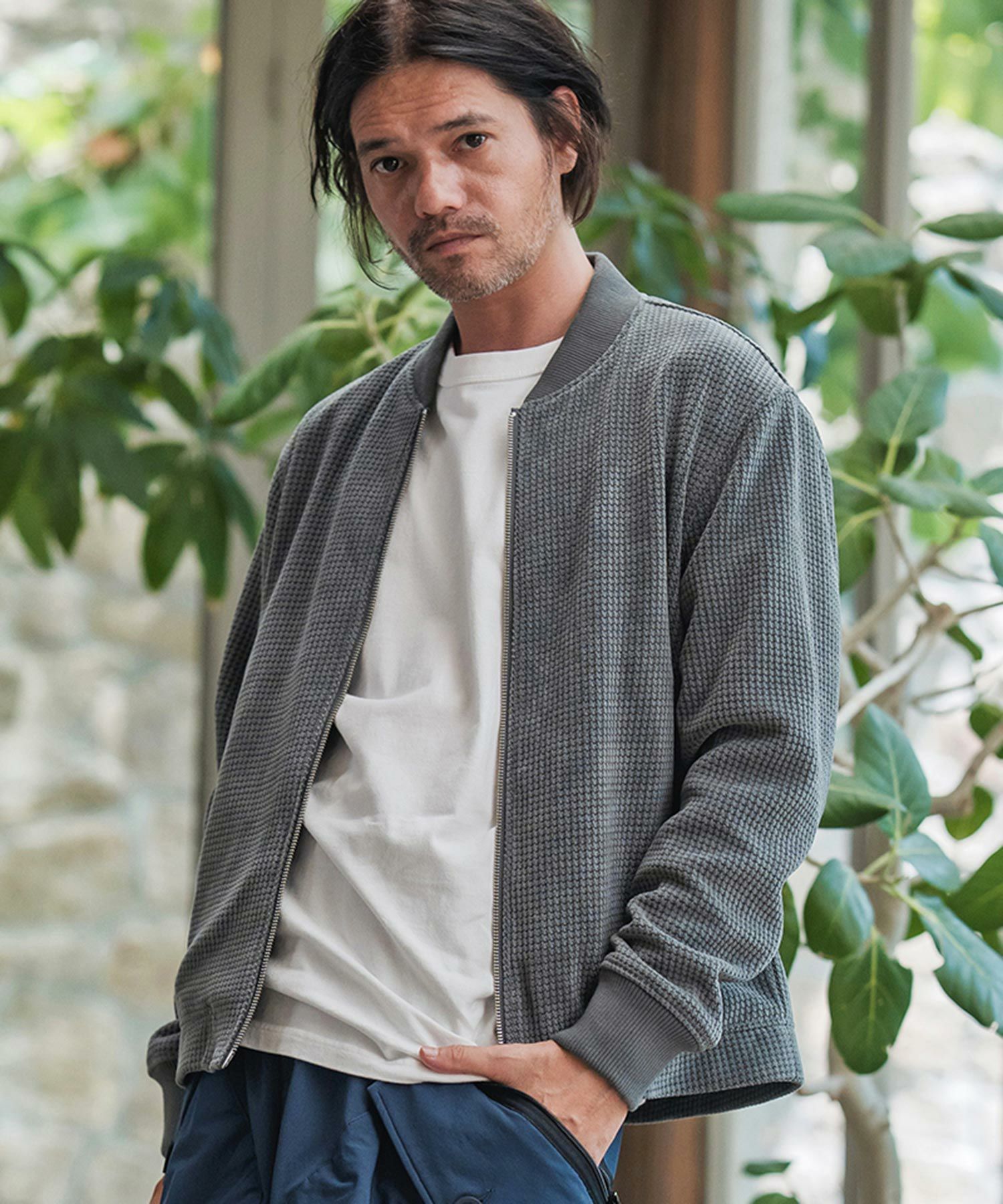 カットMA-1 / ワッフルリブブルゾン / グレー【531037】