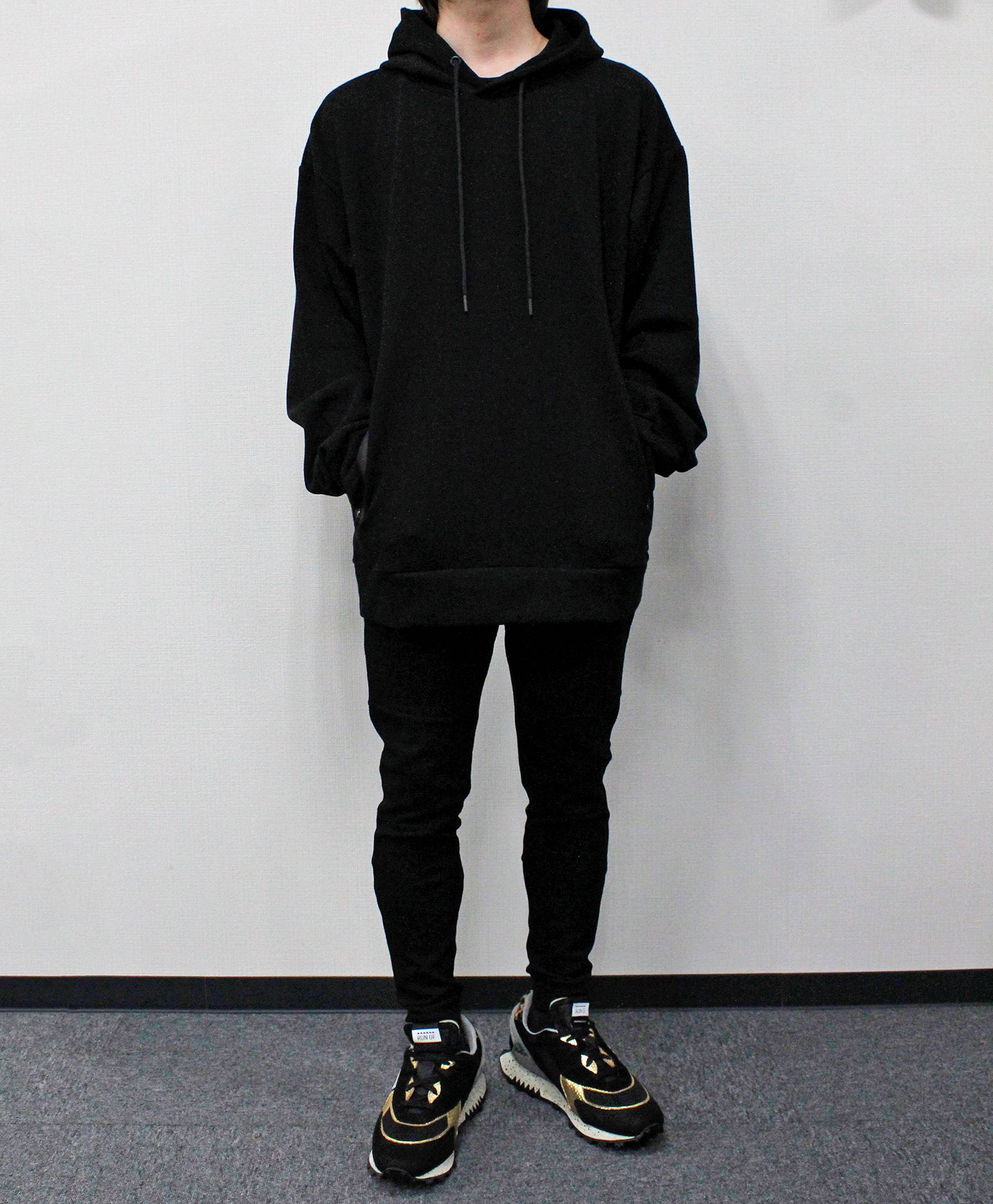 止水ジップスキニーパンツ / ブラック【120027】