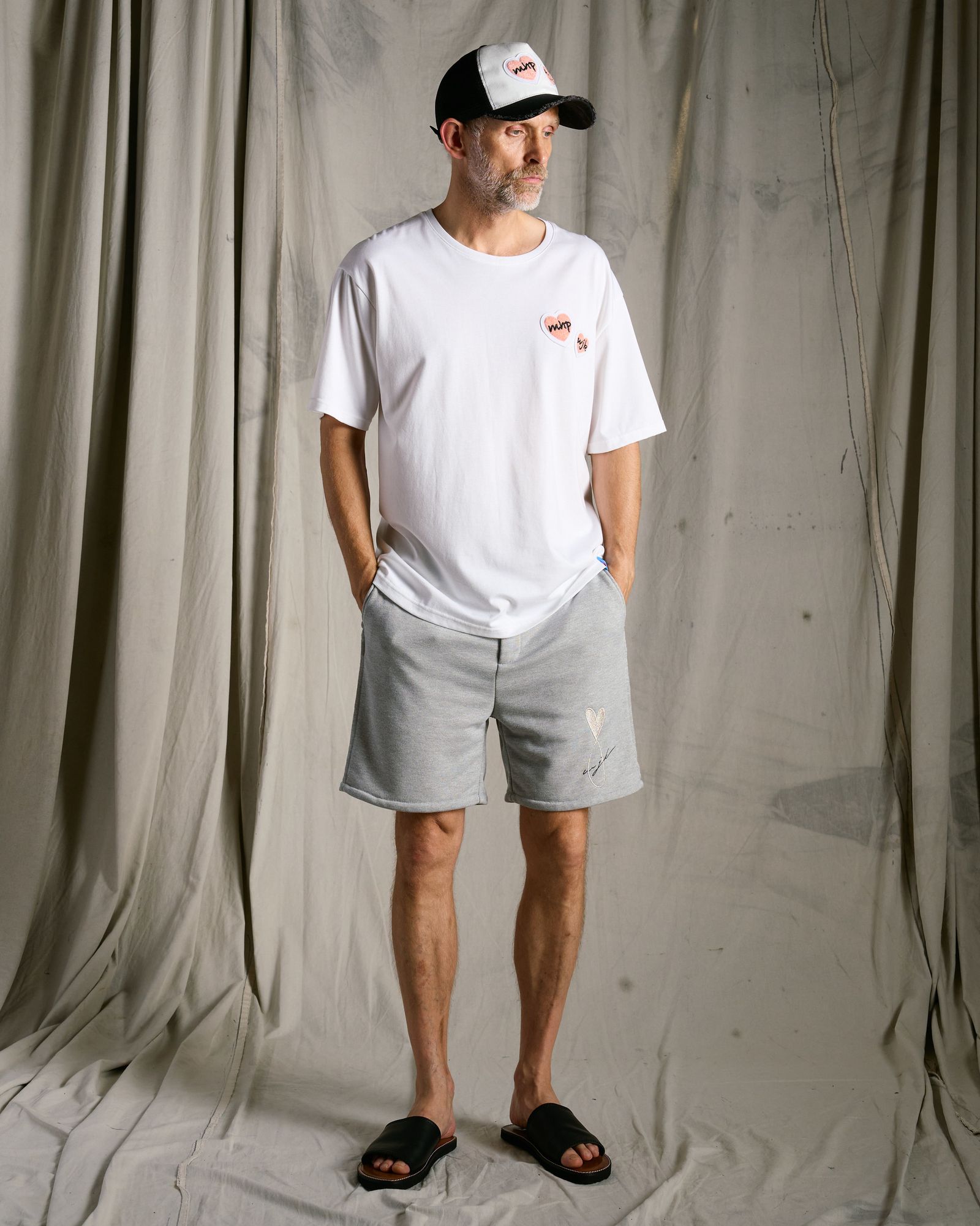 ☆先行予約☆Maison Honoré Paris× wjk  / 2ハートパッチクールタッチ半袖Tシャツ / 2-heart patch cool touch S/S / white×pink 【712 hw02k】