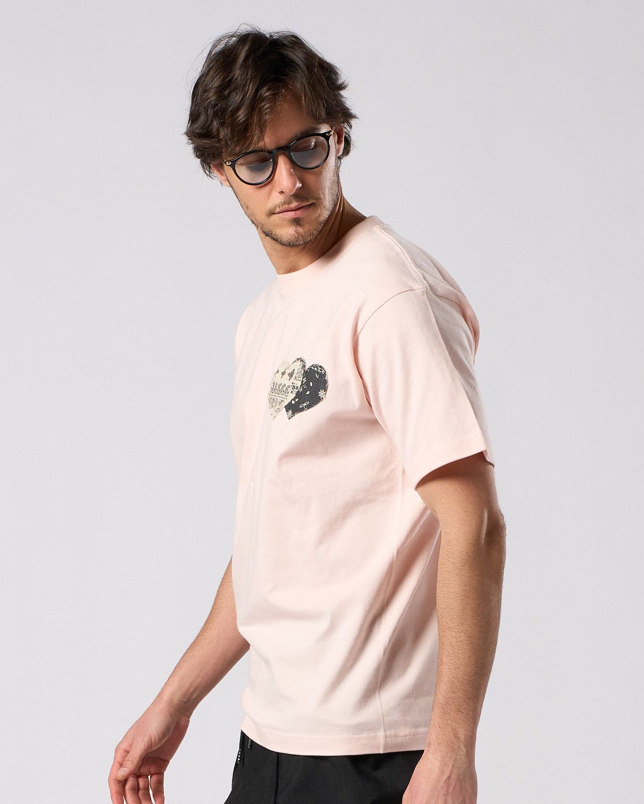 ☆先行予約☆ バンダナ パネル TハートTシャツ / bandana panel heart T / PINK[7402 cj51i]