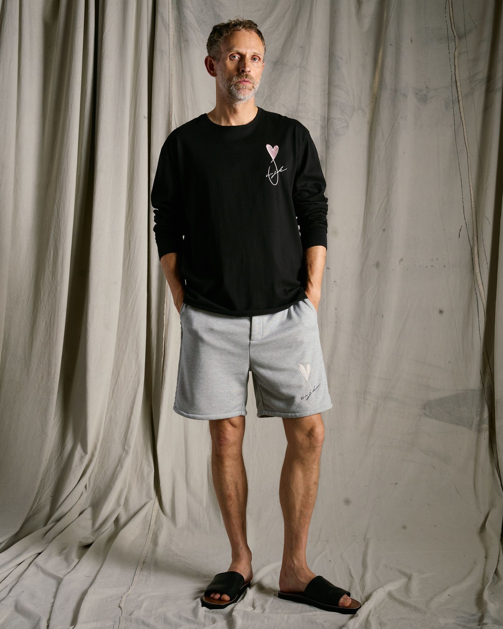 ☆先行予約☆Maison Honoré Paris× wjk  / ハートフィッシュ カットオフ 長袖Tシャツ / heart fish cut-off L/S / black×pink【711 hw01k】