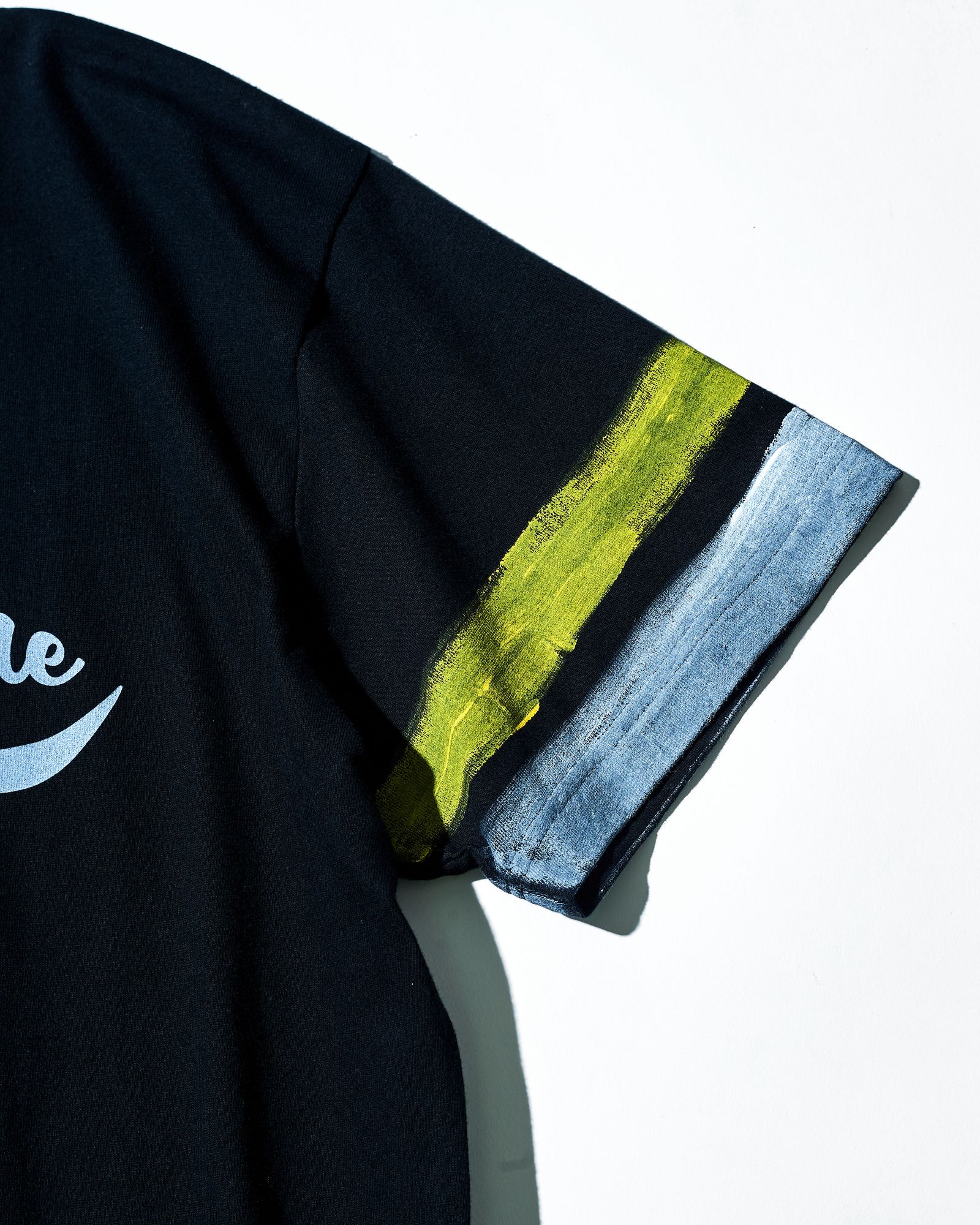 ACANTHUS x muta MARINE / muta Hand Line Paint Tee / ハンドペイントラインTシャツ / BLACK / MA2415